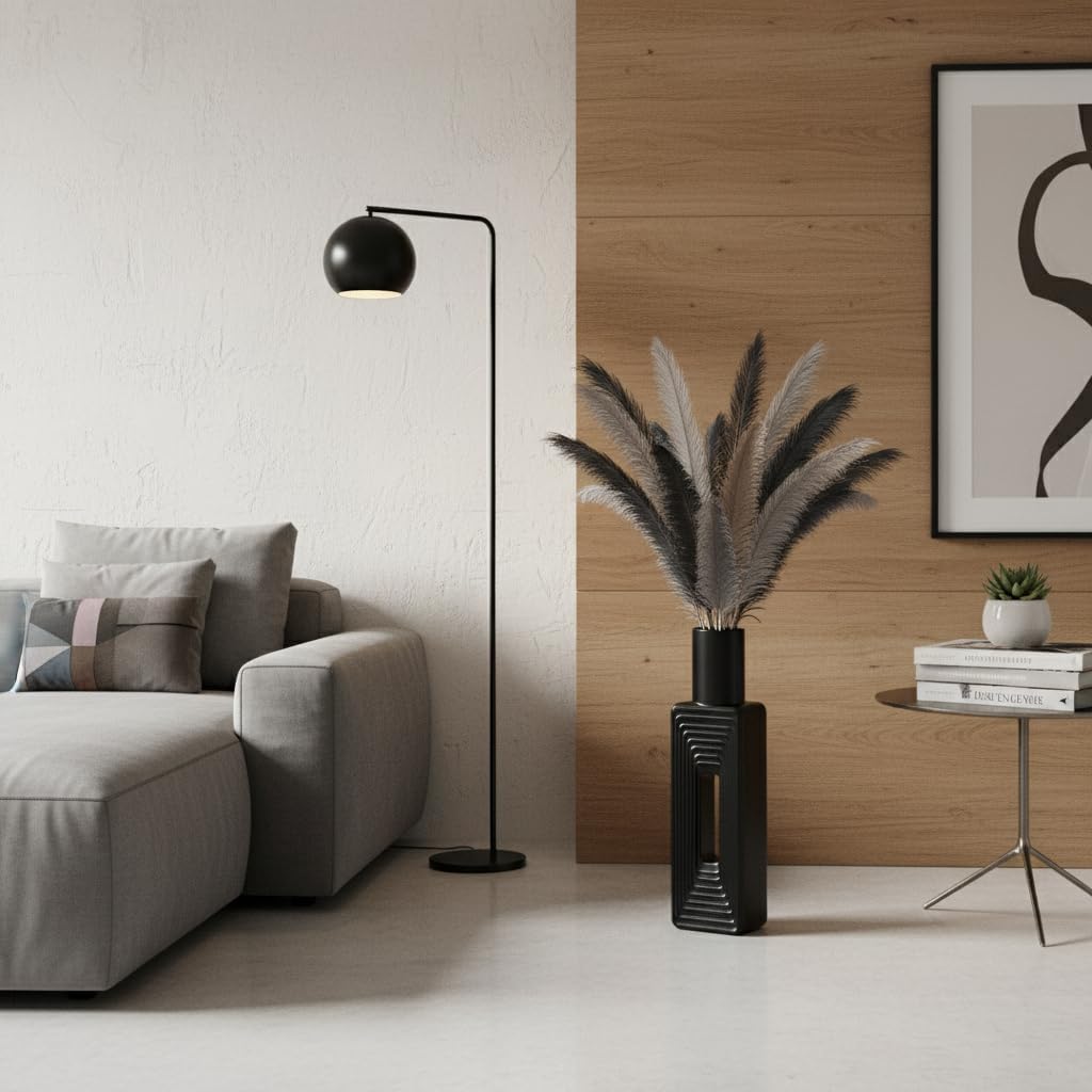 24- Tall Large Vases for Modern Home Decor / Black / 23.6 In
