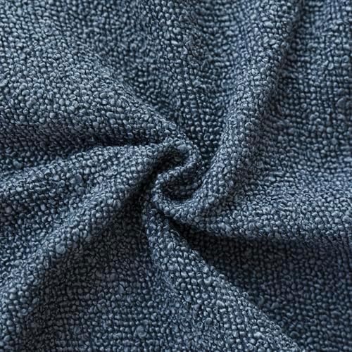 Textured Boucle Throw Pillow Covers Accent Solid Pillow Cases Soft / 20 x 20 / Blue Ashes / Set of 2