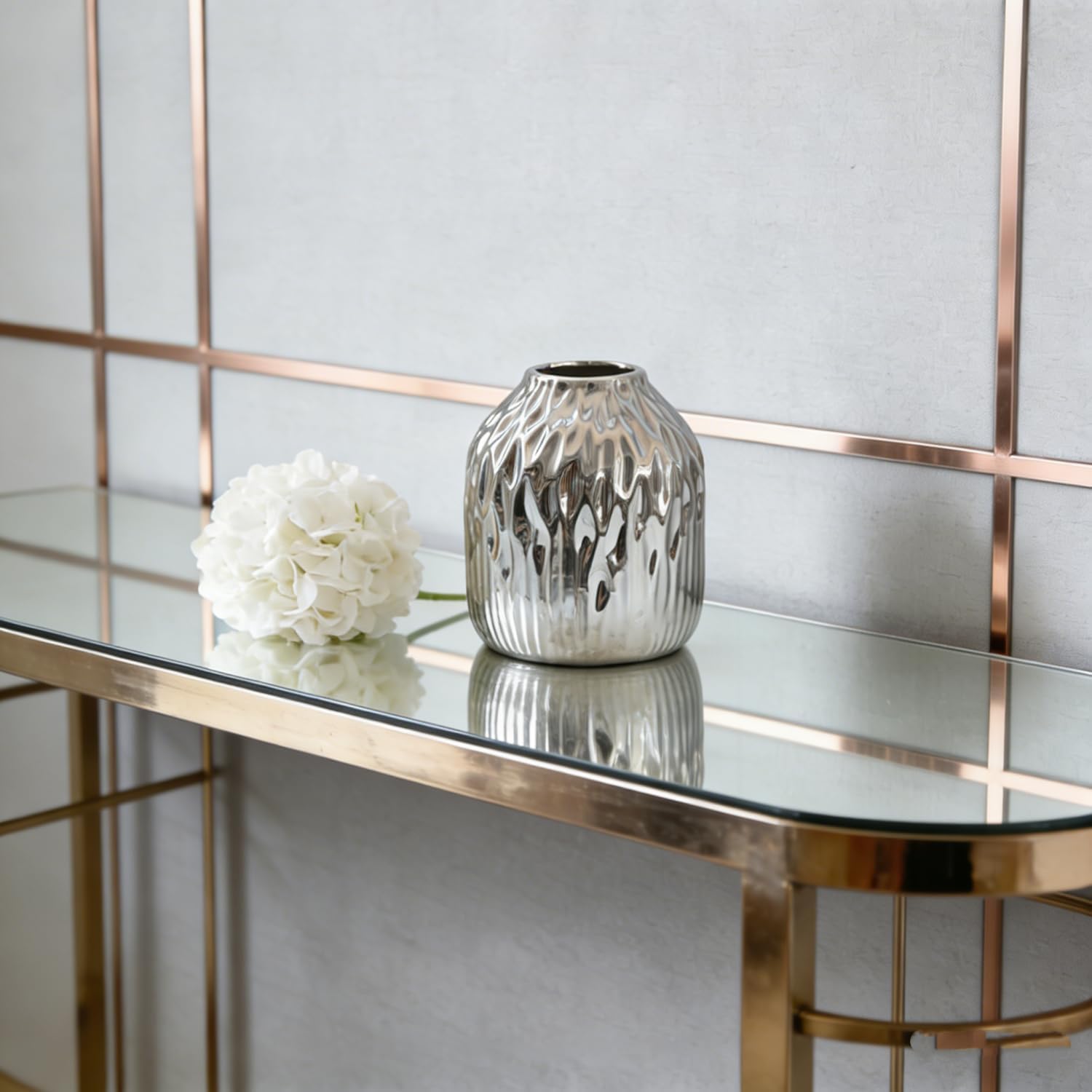 Modern Vases Home Decor / Slivery / Small / 6 Inch