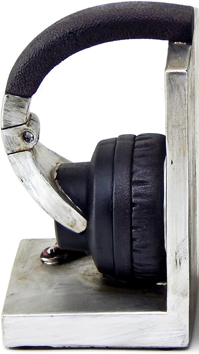 26256 Decorative Bookends Headphone Music Lover Holder Heavy Stoppers Bookshelf Shelves to Hold Book