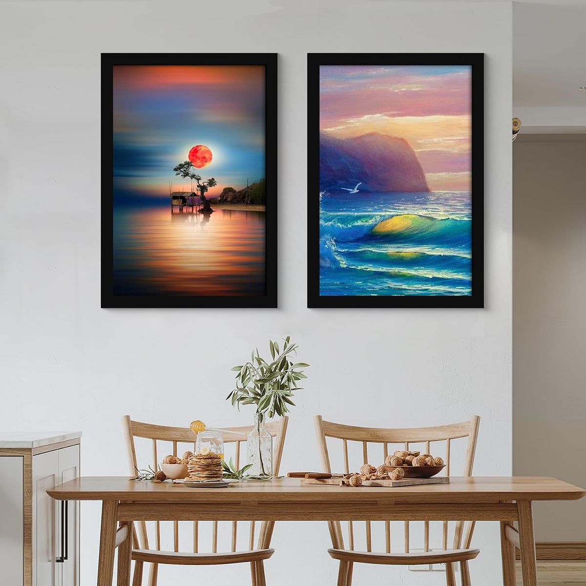 SESEAT 16x24 Picture Frame 4 Pack, Wall Hanging Poster Frames, Black