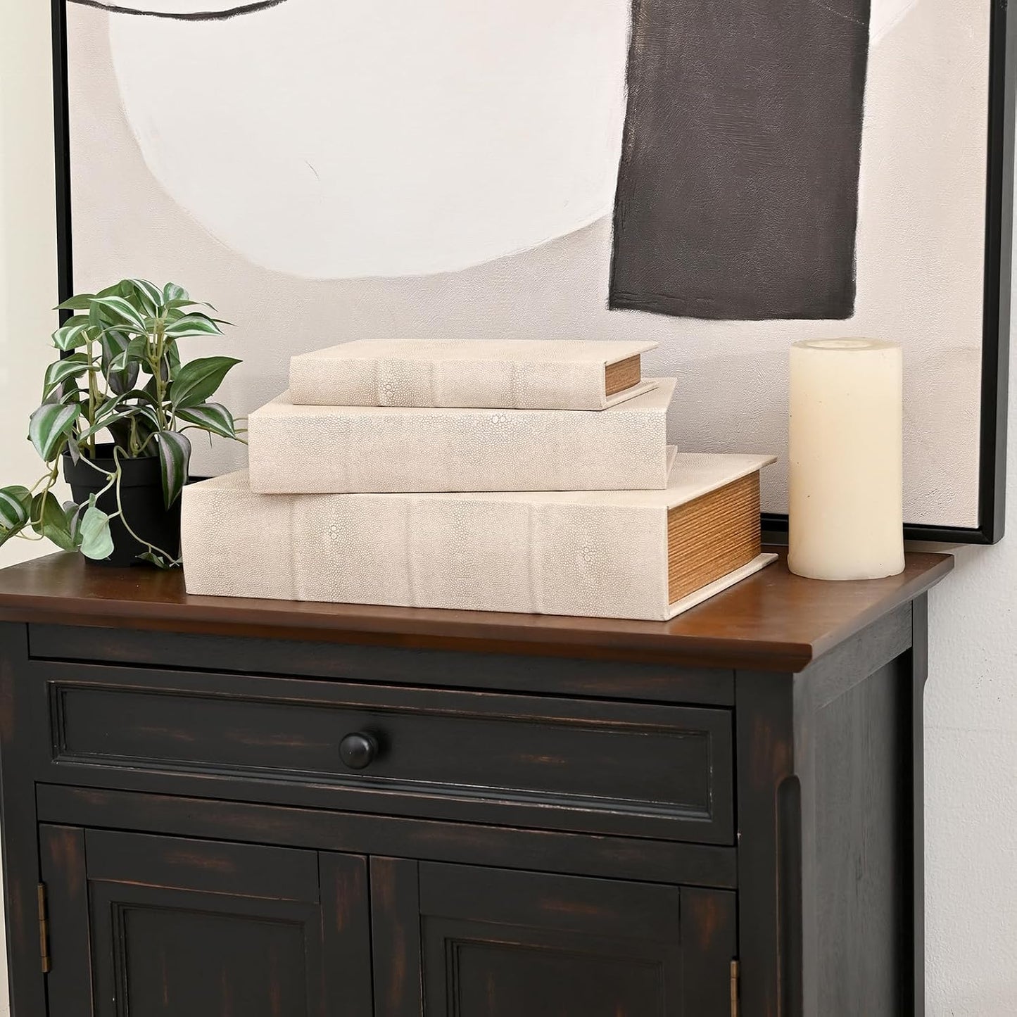 Wooden Book Shaped Hidden Storage Boxes / Set of 3