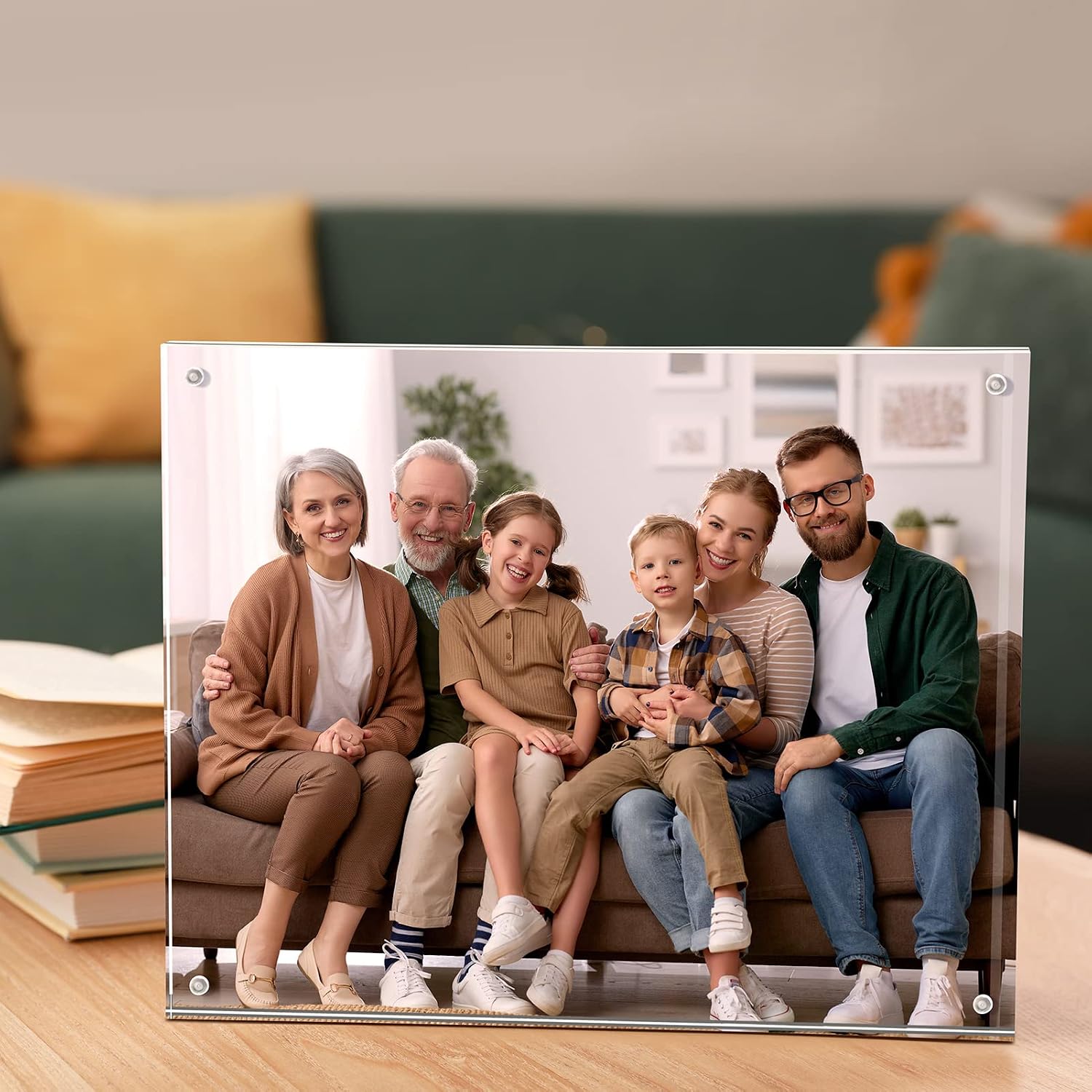 SYNTRIFIC 8x10 Acrylic Frames 5 Pack Clear Lucite Picture Frame Magnetic | Clear Lucite Frames, Stand on Desk