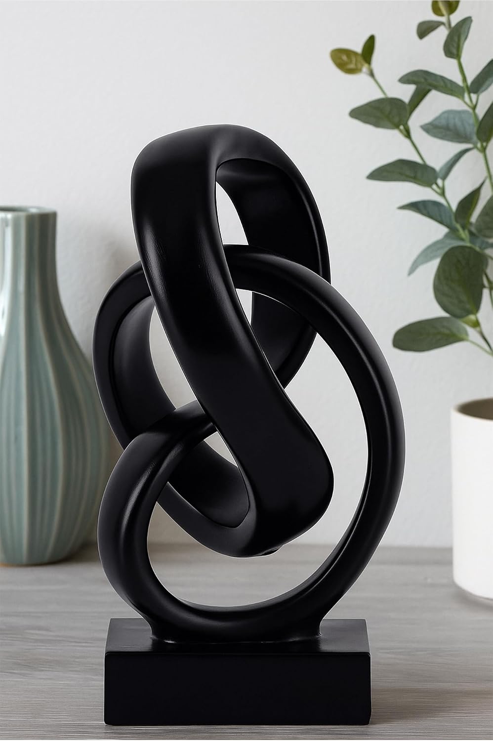 Modern Abstract Knot Sculpture / Black