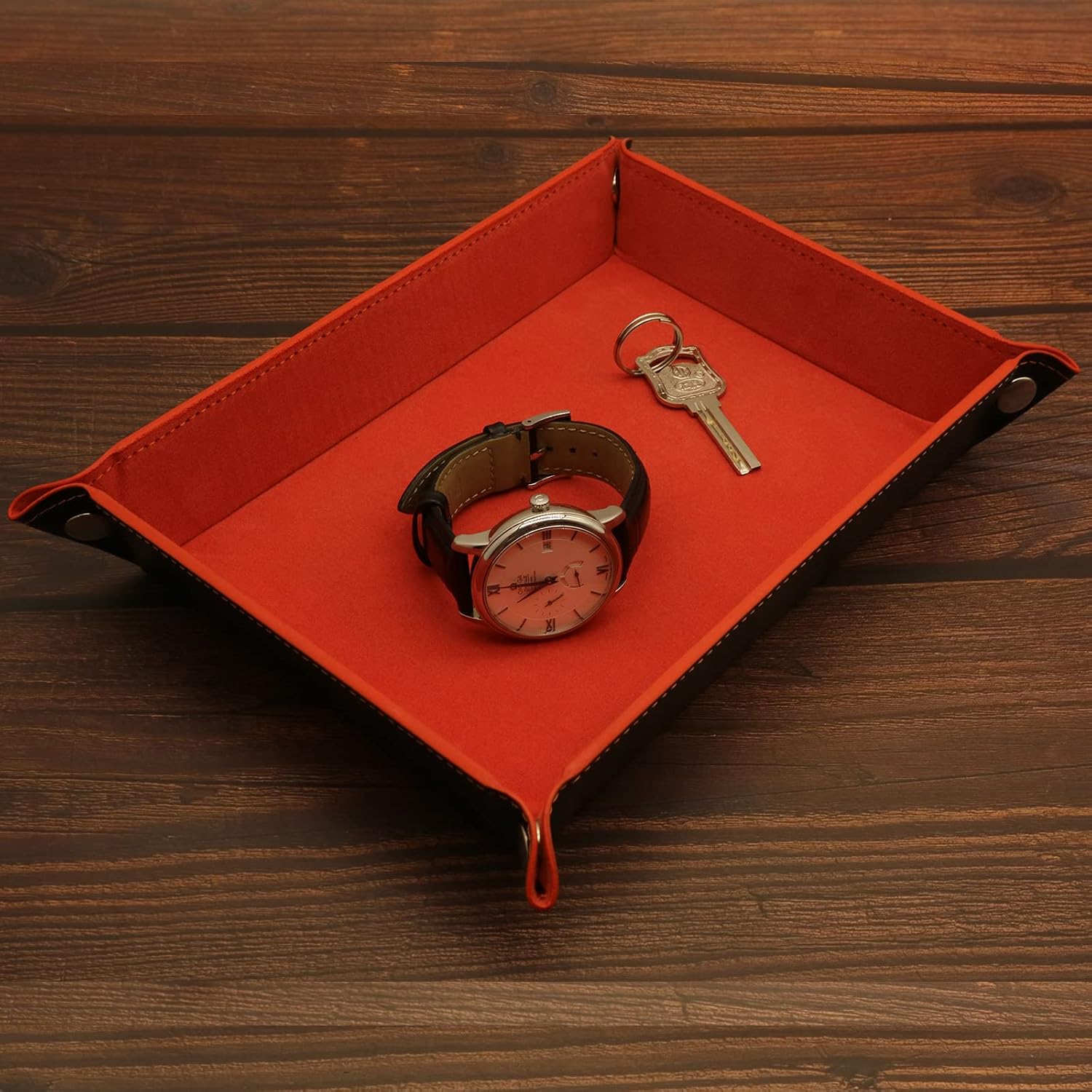 Valet Organizer / Catchall Tray for Jewelry / Reddishorange