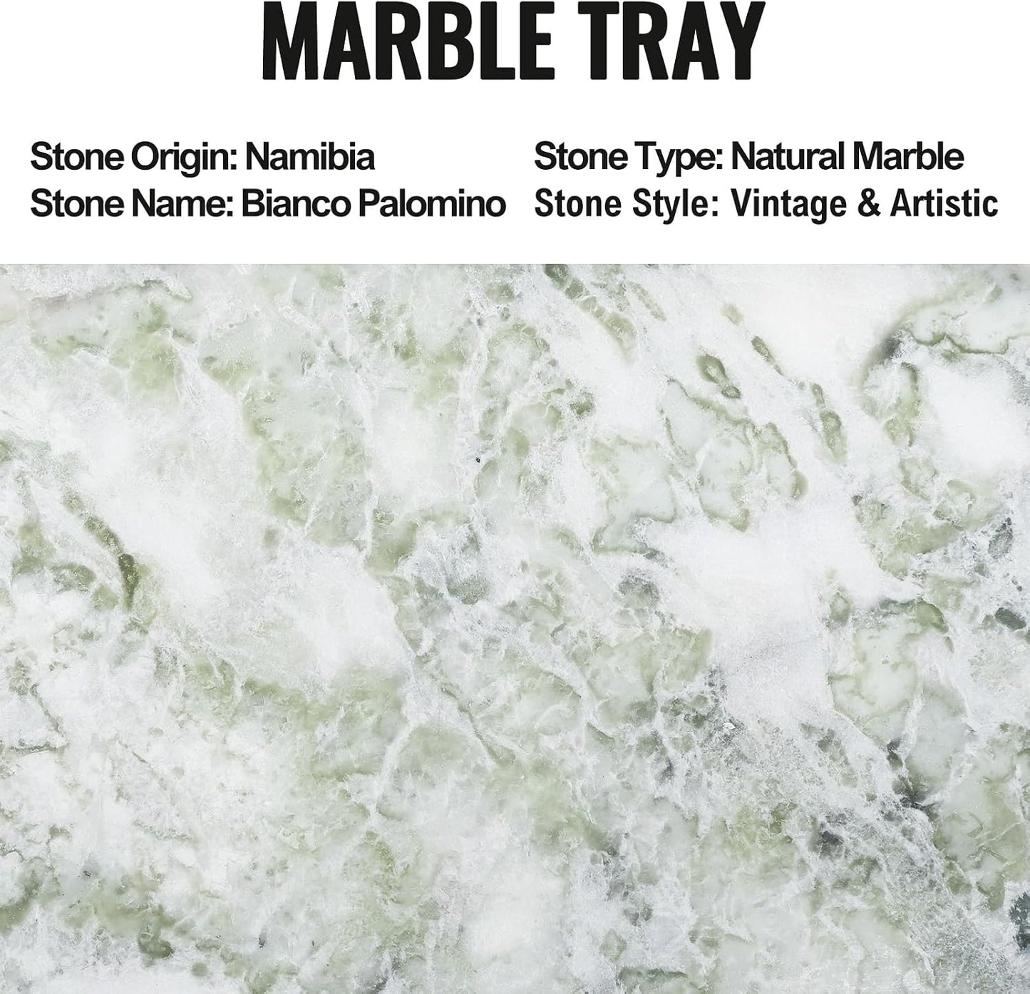 Catchall Tray for Perfume / Green Marble-bianco Palomino / 12 x 6 x 0.8