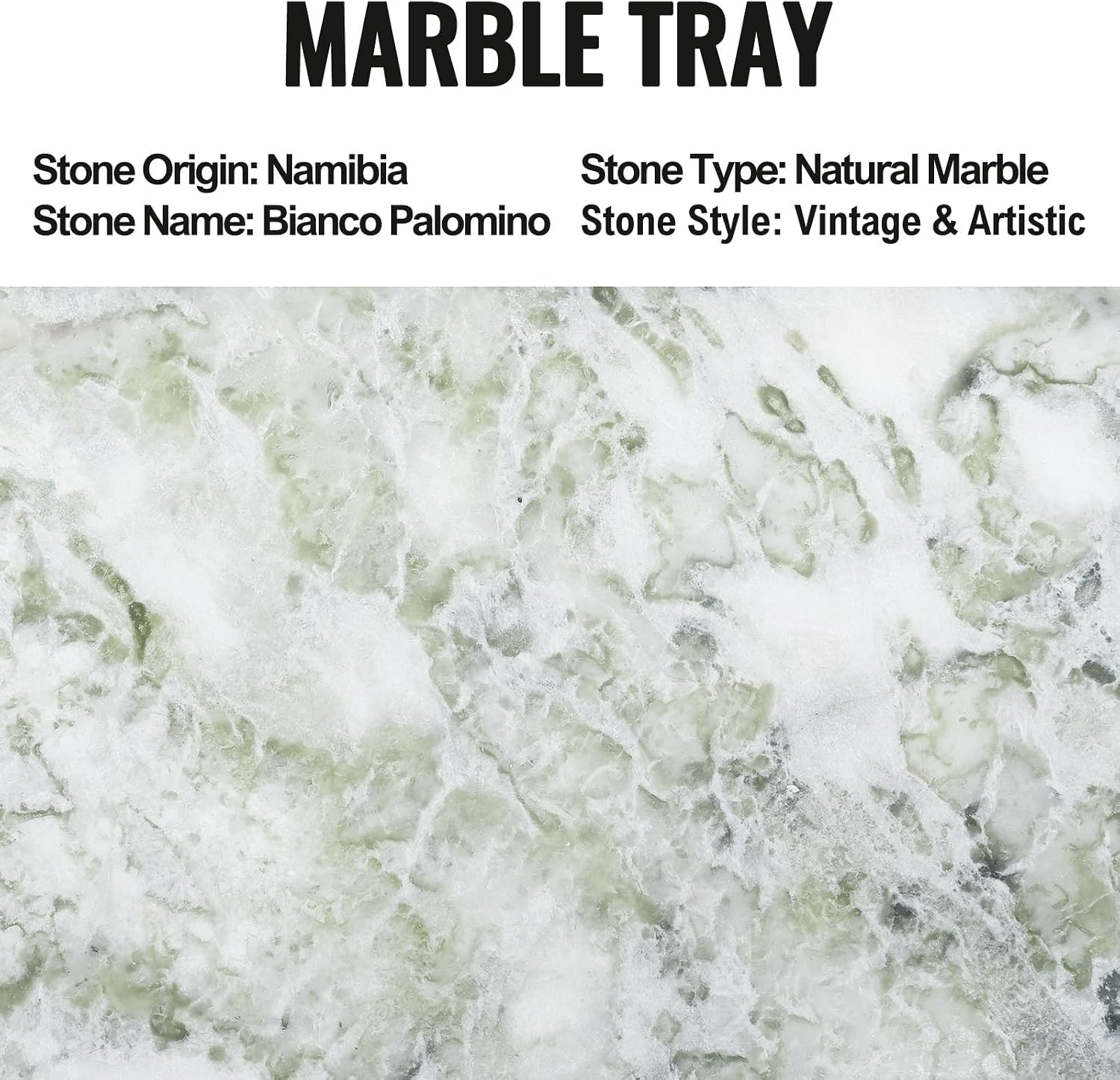 Catchall Tray for Perfume / Green Marble-bianco Palomino / 12 x 6 x 0.8