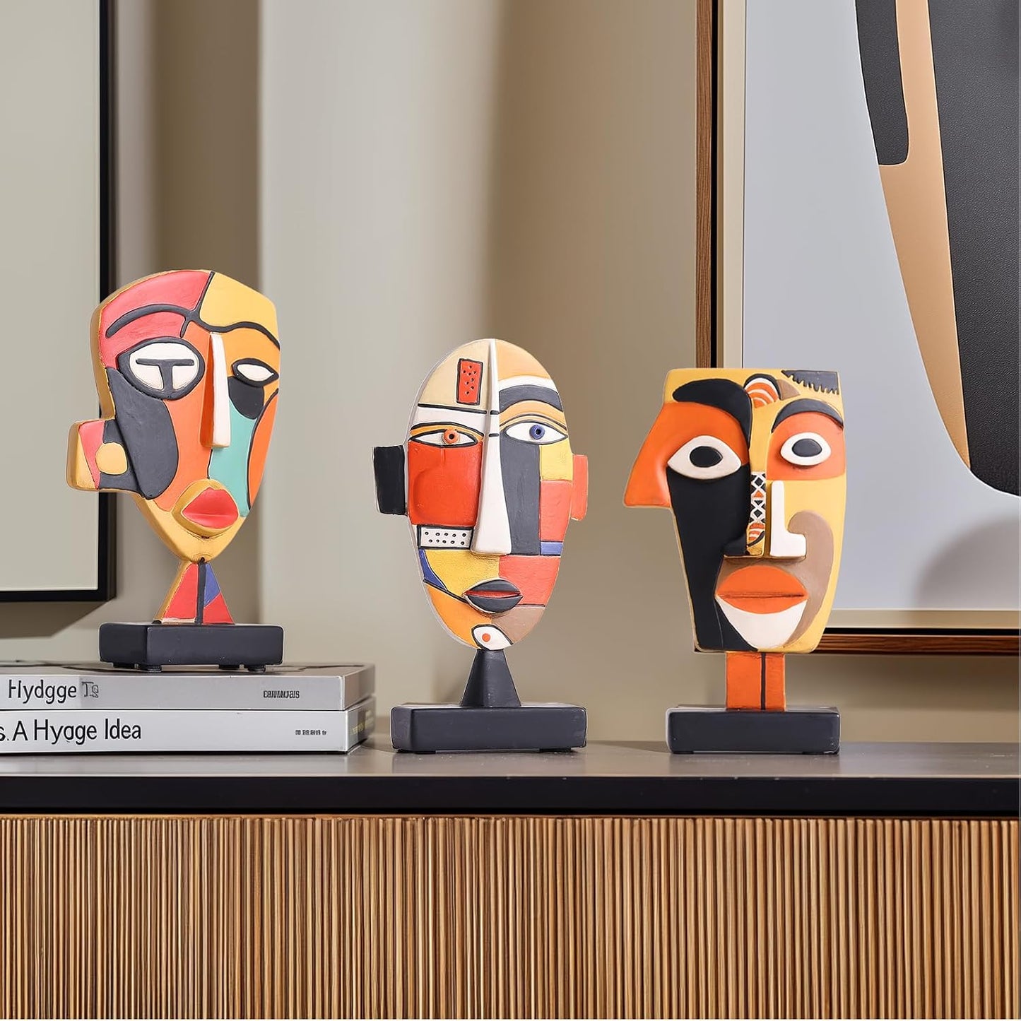 Handcrafted African Art Tribal Figurines Weird Art Decor / Large / Set of 3