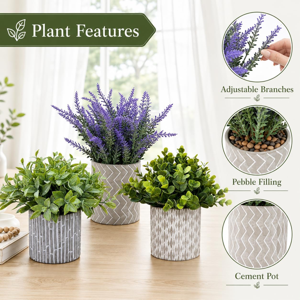 Artificial Potted Plants / Set of 3
