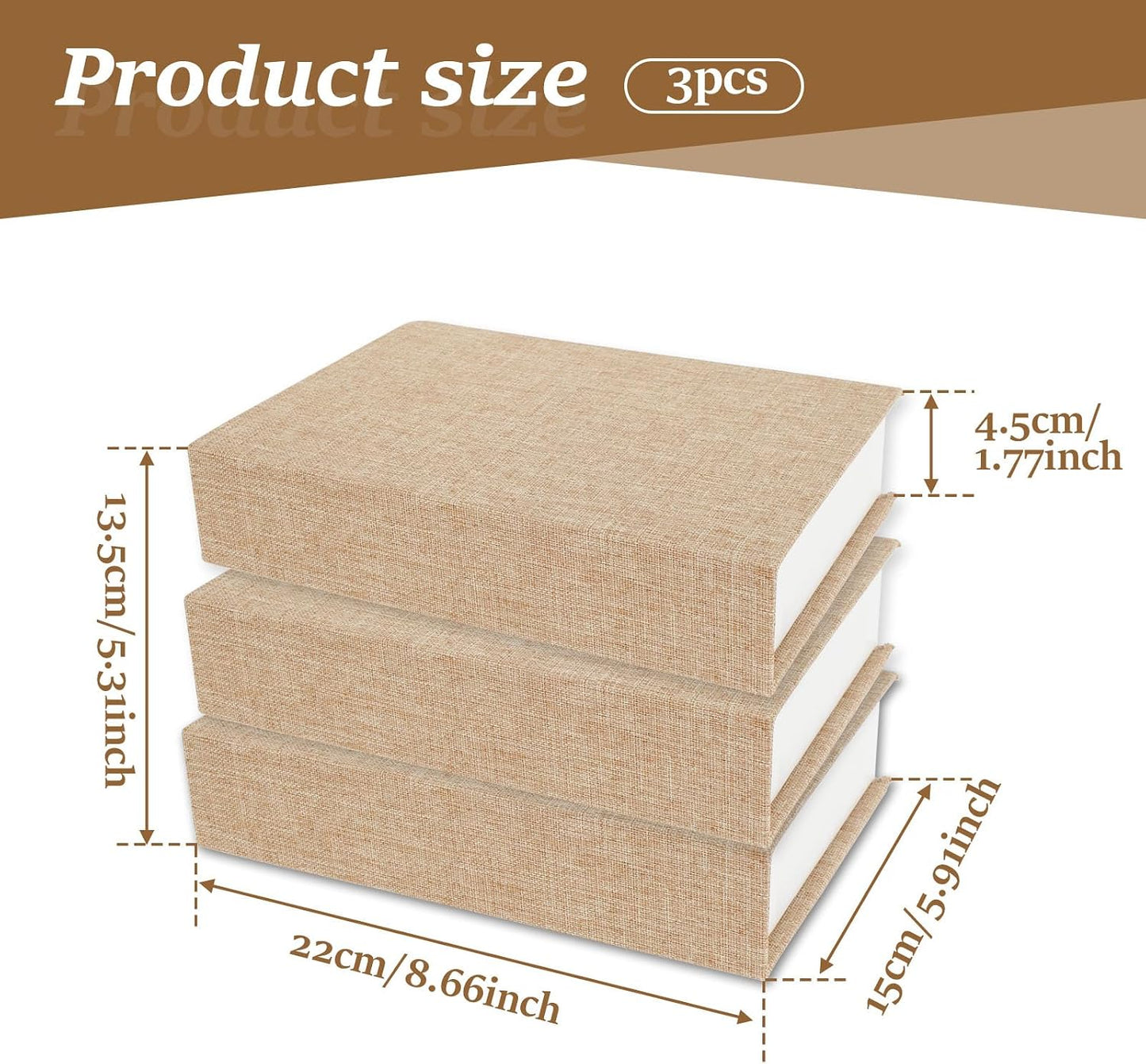 Modern Fake Book Storage Box / Set of 3