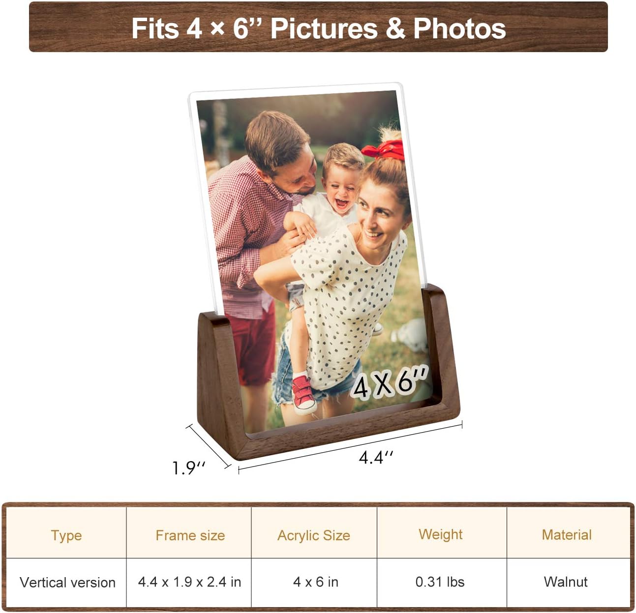 Rustic Wood Picture Frames / Vertical + Vertical / 4 x 6 / Set of 2