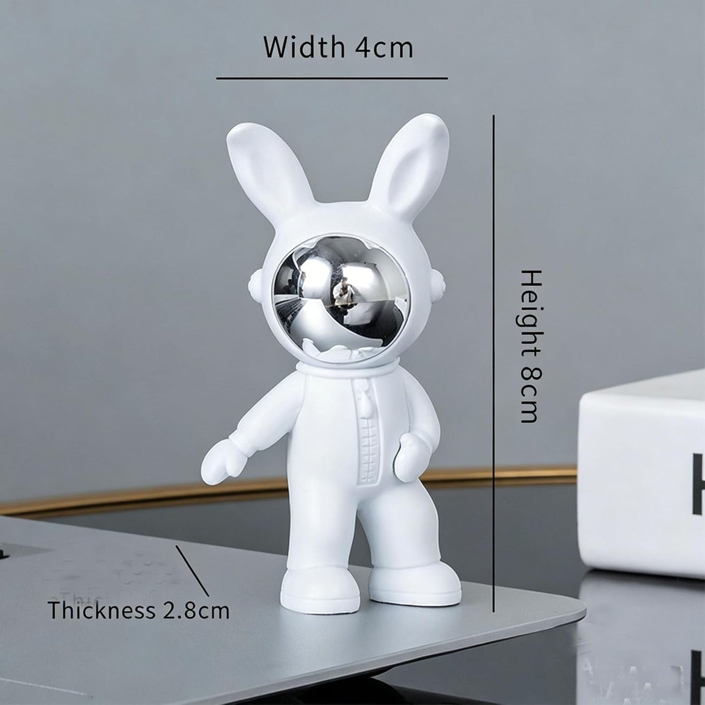 Astronaut Statues / Dog Statue Rabbit Figurine Ornament / Silver / Set of 3