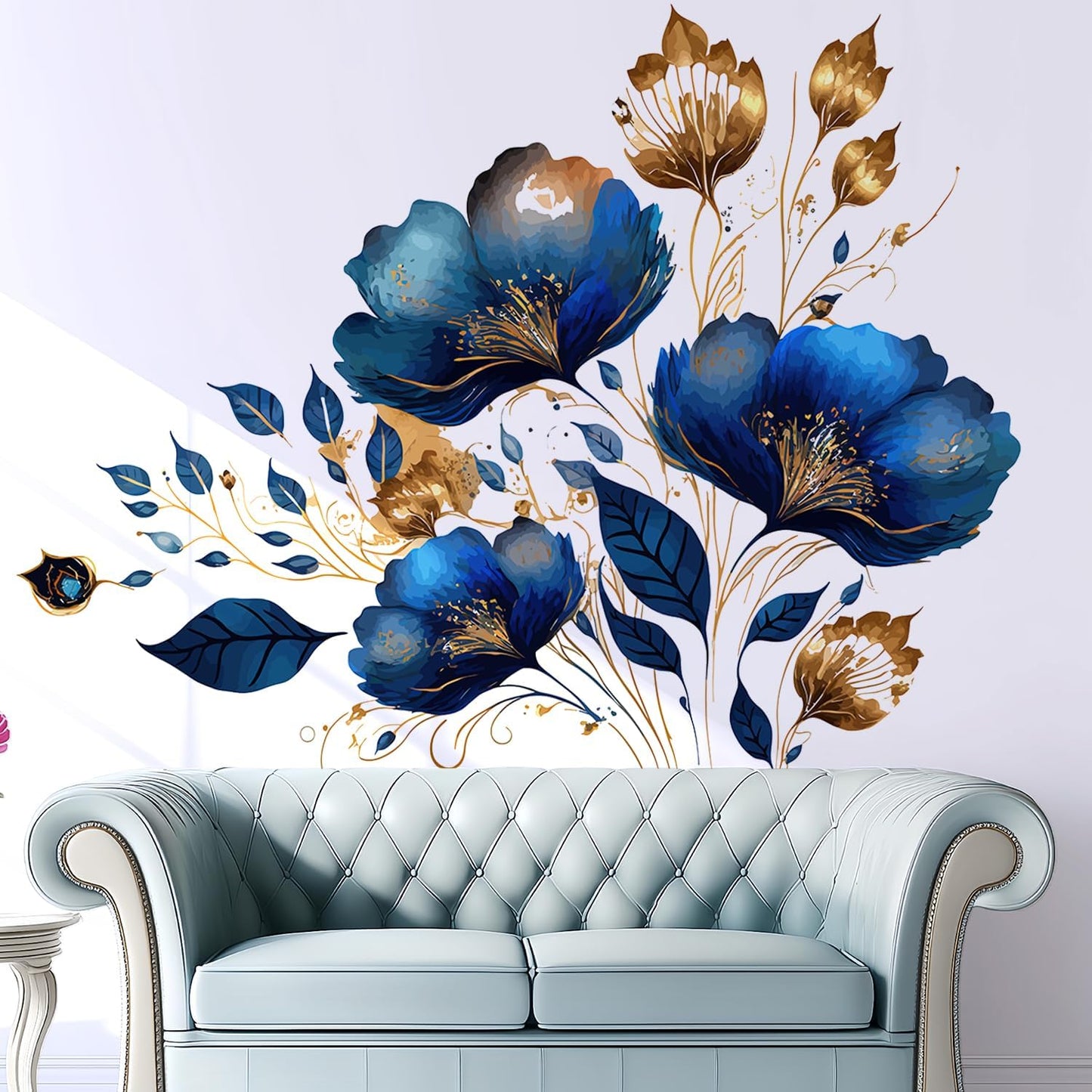Floral Wall Stickers / Modern, Contemporary, Glam, Bohemian, Floral / Blue