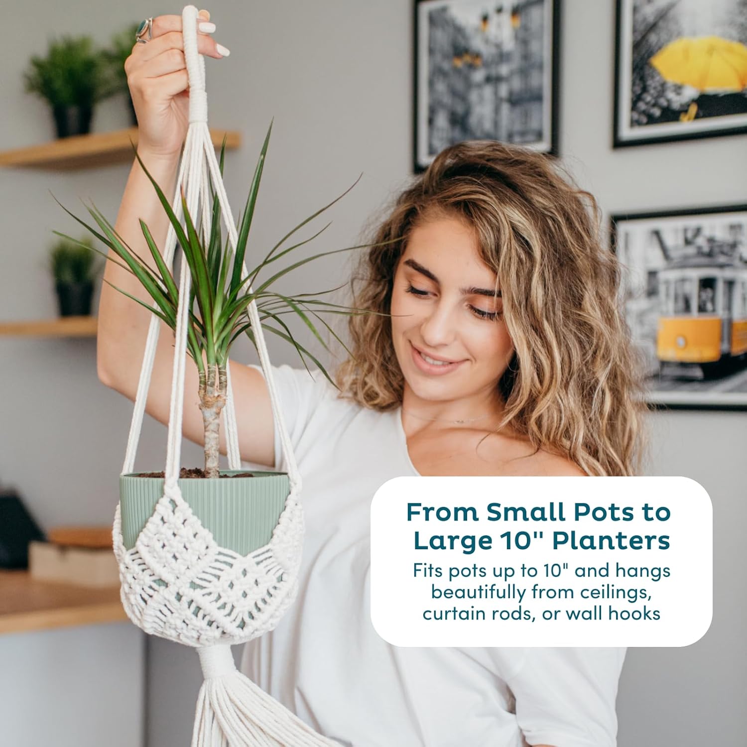 Macrame Plant Hangers / 4-pack Pearl / Set of 4