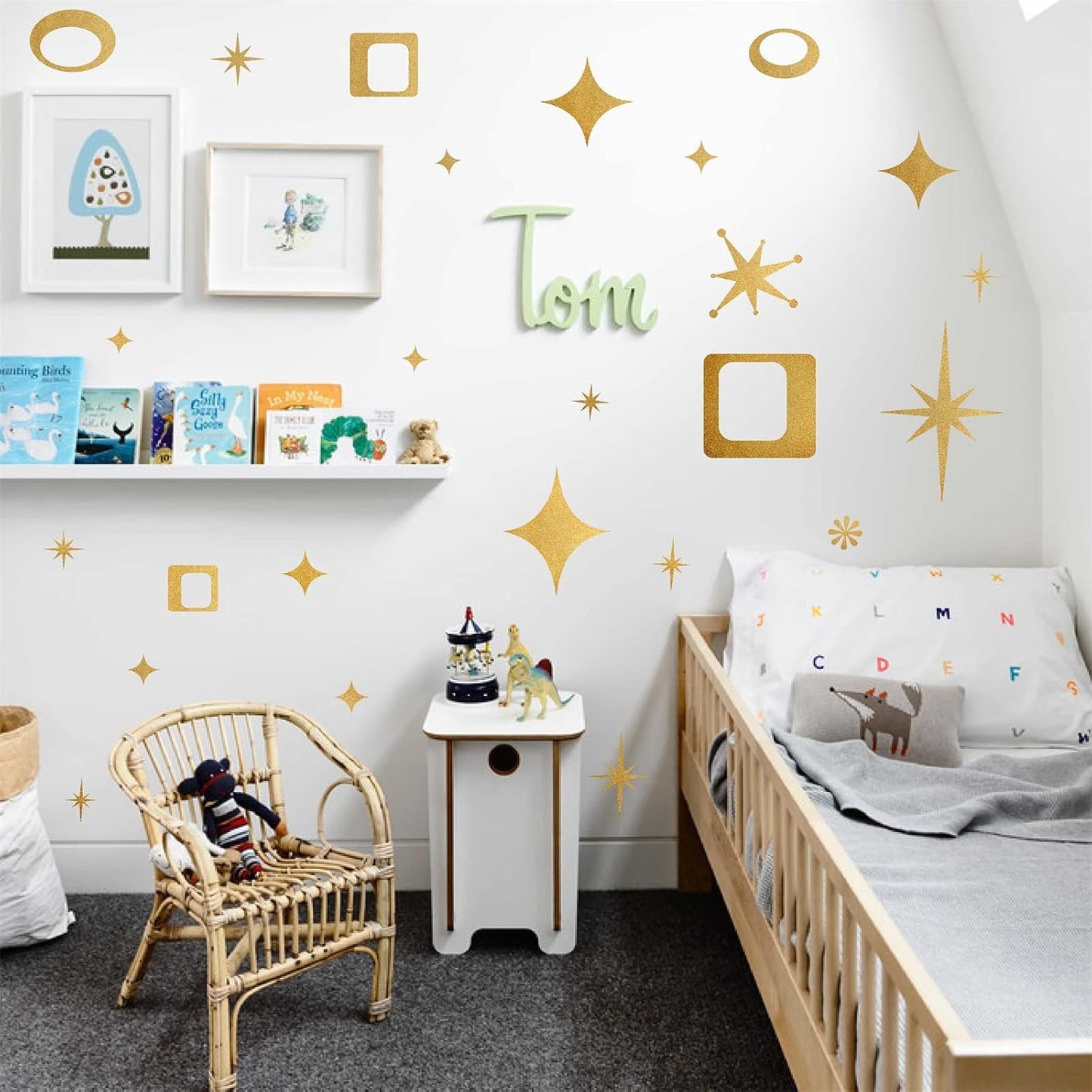 Star Wall Decals Retro Star Wall Decal Ovals and Squares Walls Decals Geometric Walls / Eye Decals