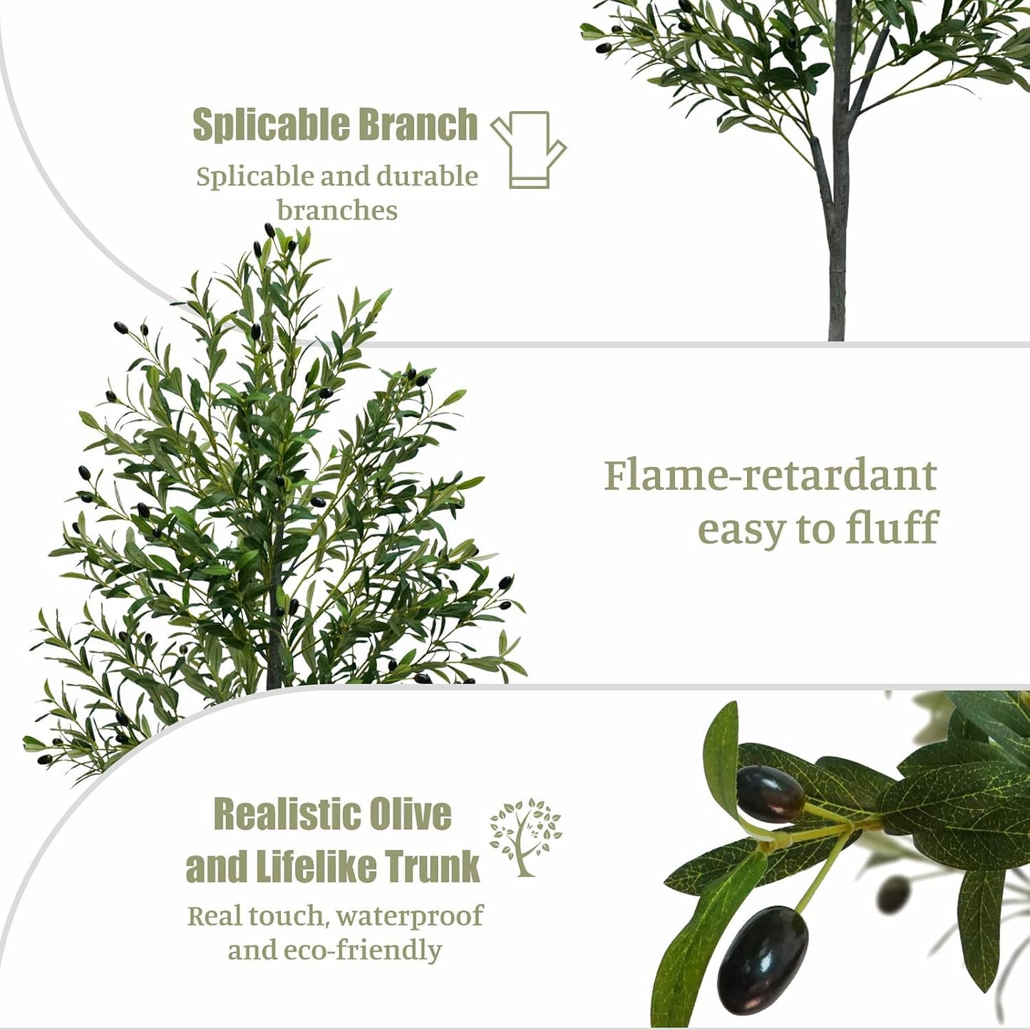 Artificial Plants Indoor / 6FT / Natural / 6 Inch