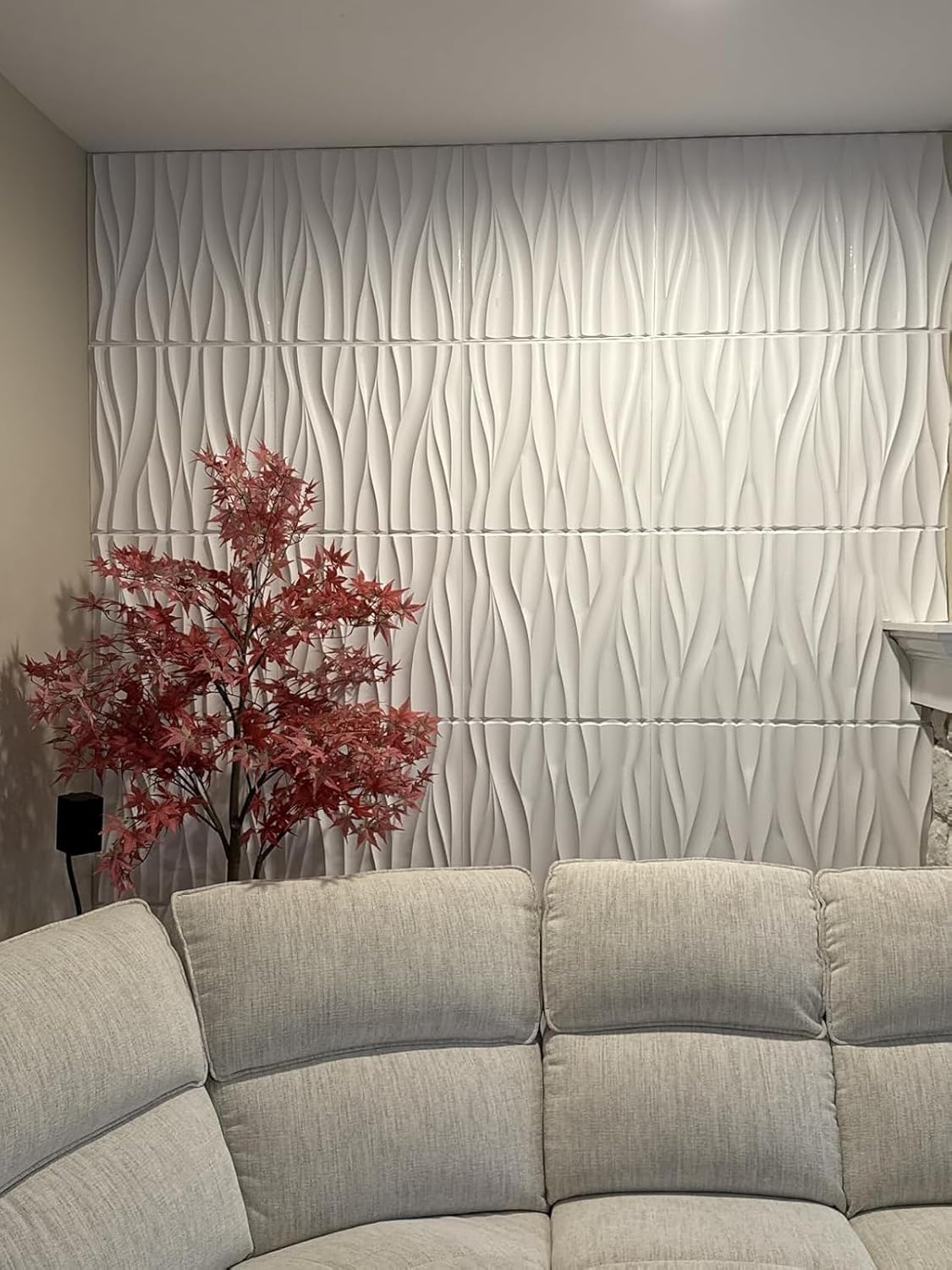 STICKGOO Wave Wall Panels for Interior Wall Decor, White 3D Wall Panels Accent Wall, Paintable 3D Wall Decor Covering