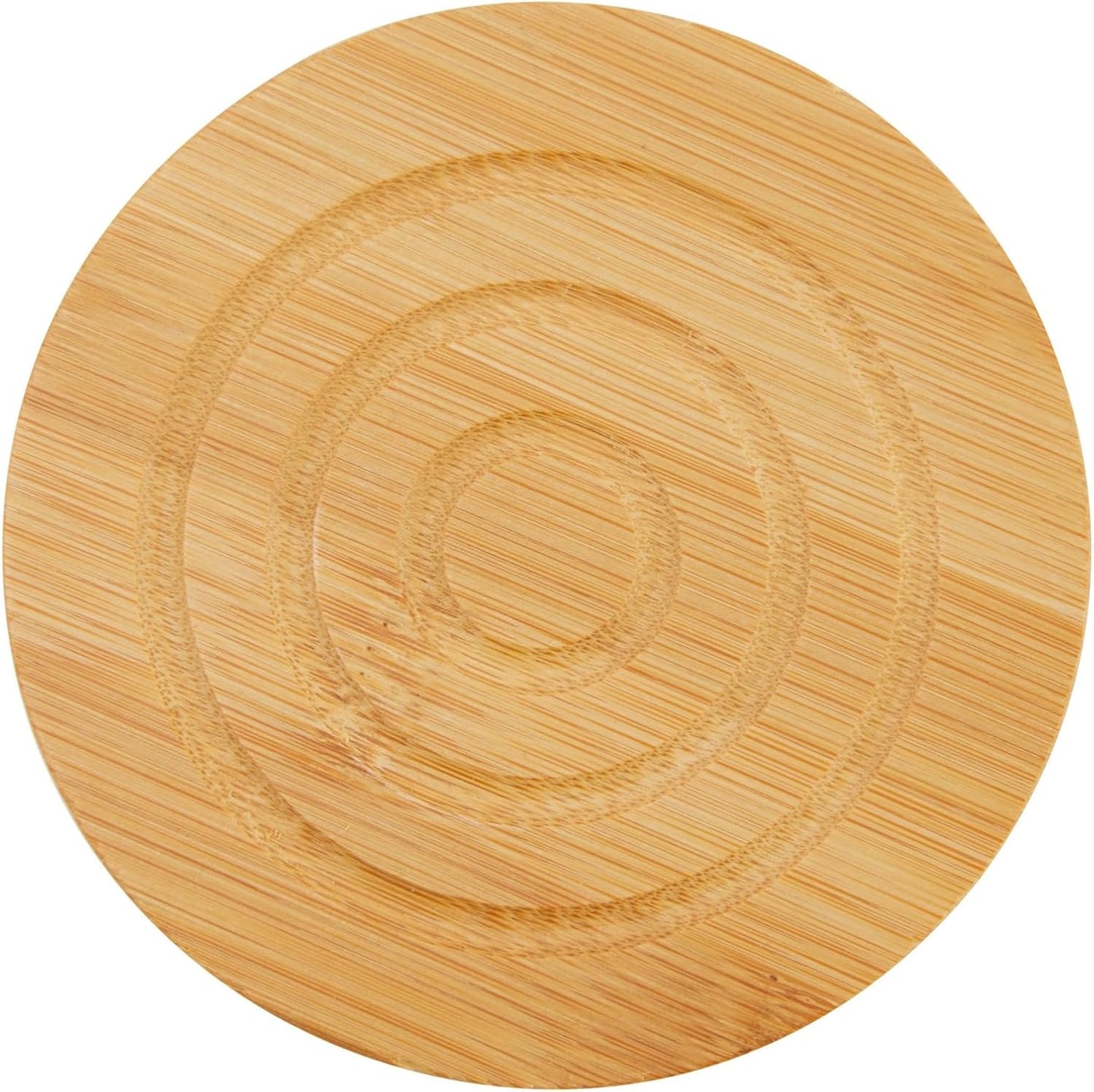 Coasters -4.3- Round Light Bamboo Wood / 4.3 Inches / Brown / Set of 6