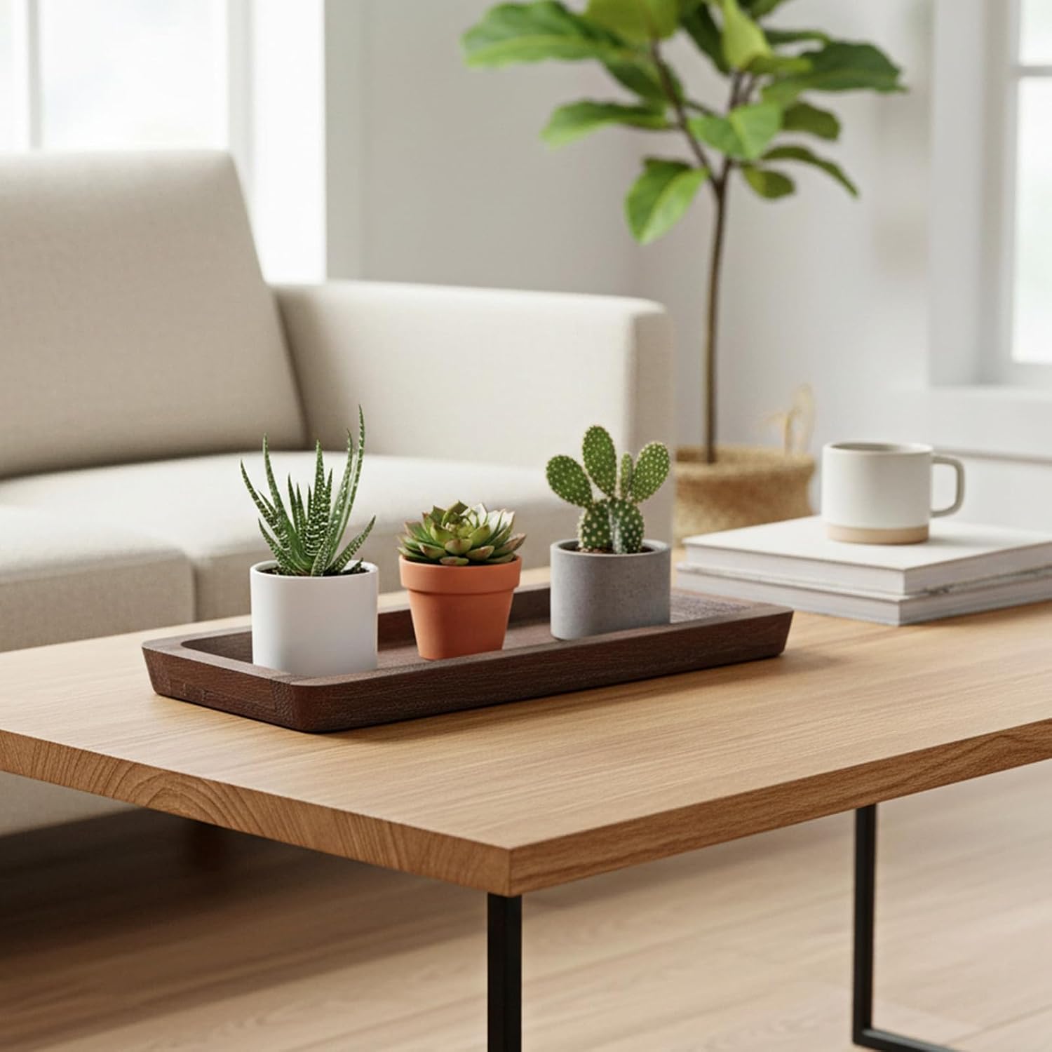 Wood Long Narrow Tray Home Decor