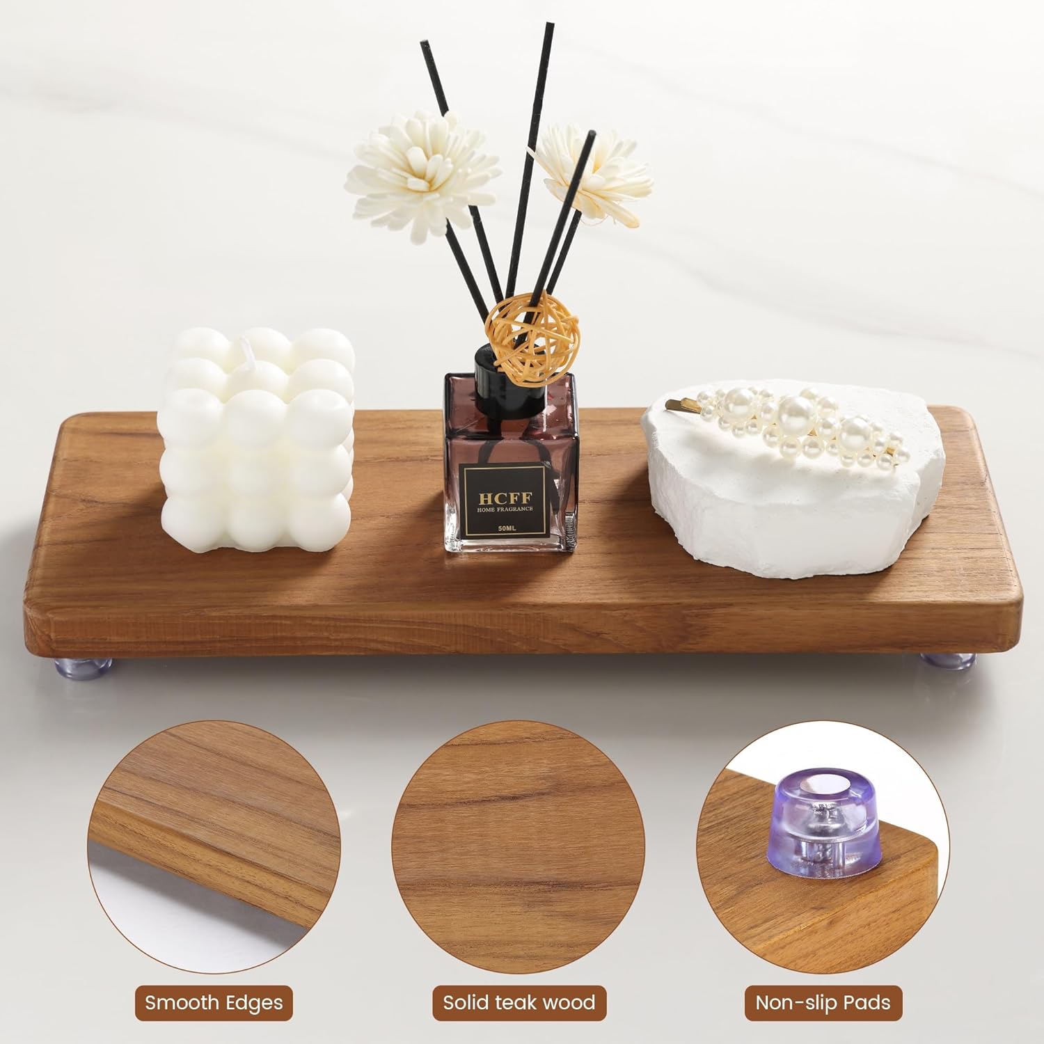 Solid Teak Wood Riser Tray / Teaktray1 / 12.6 x 5