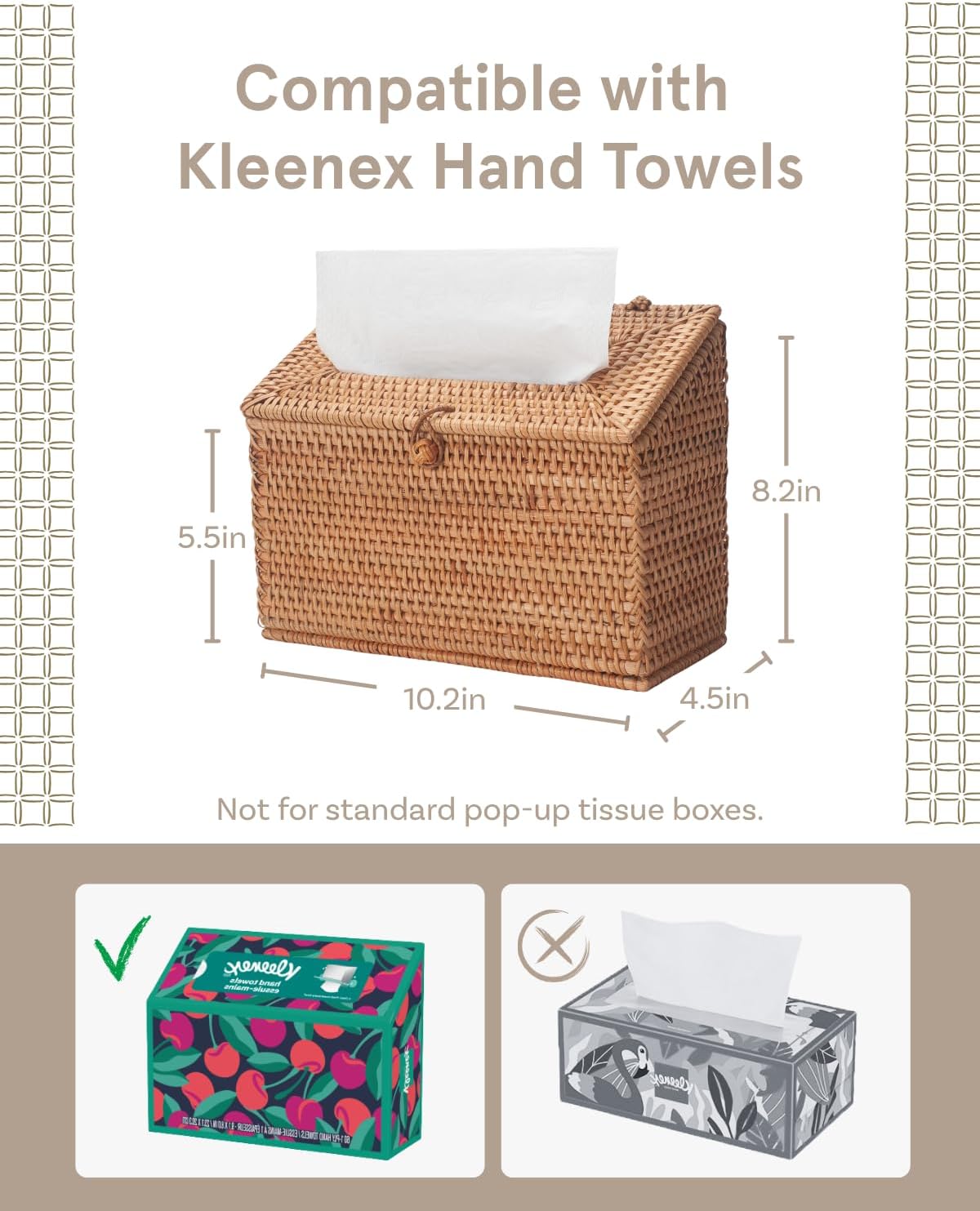 Wicker Paper Towel Holder / Natural