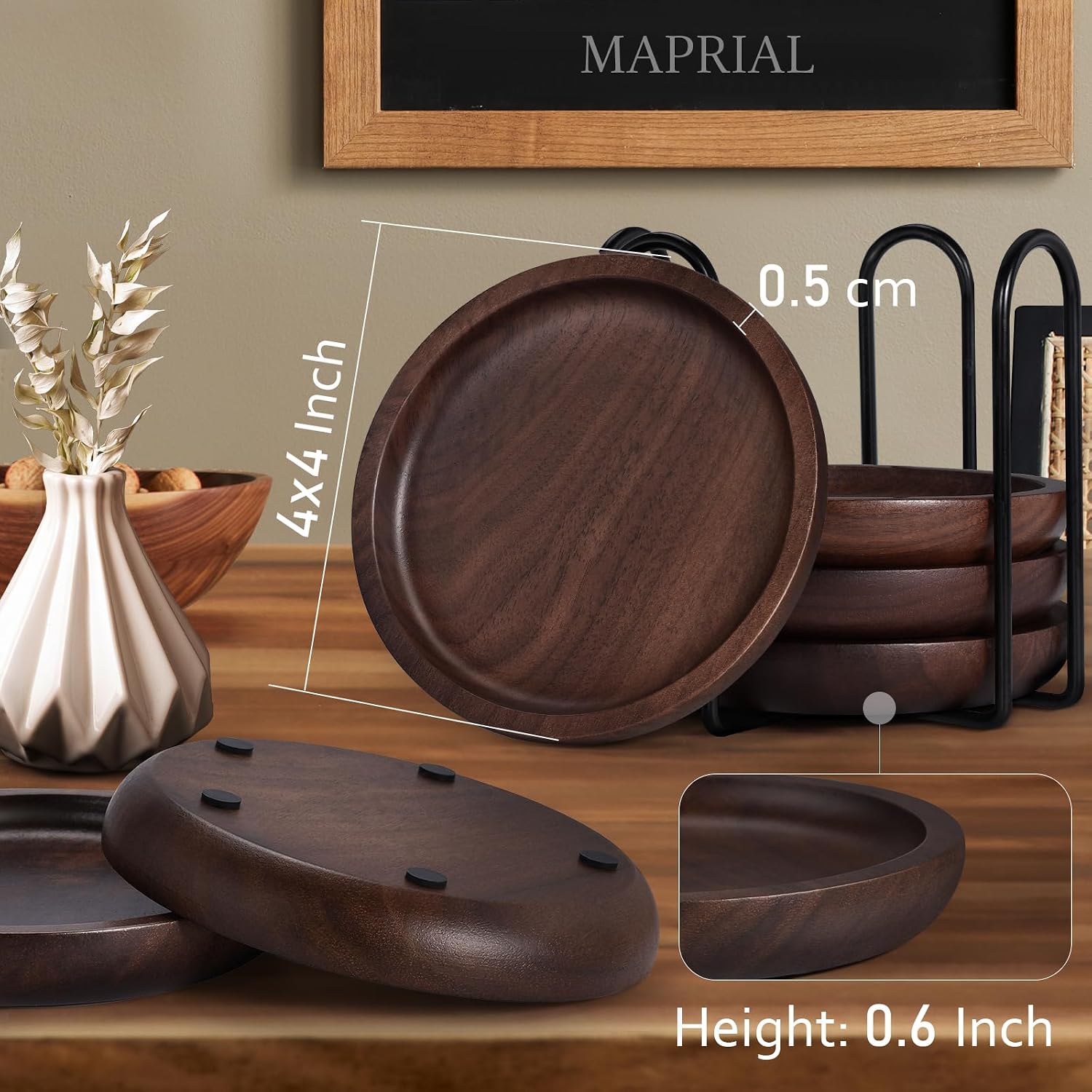 Holder for Drinks / Natural / 4 Inch / Set of 6