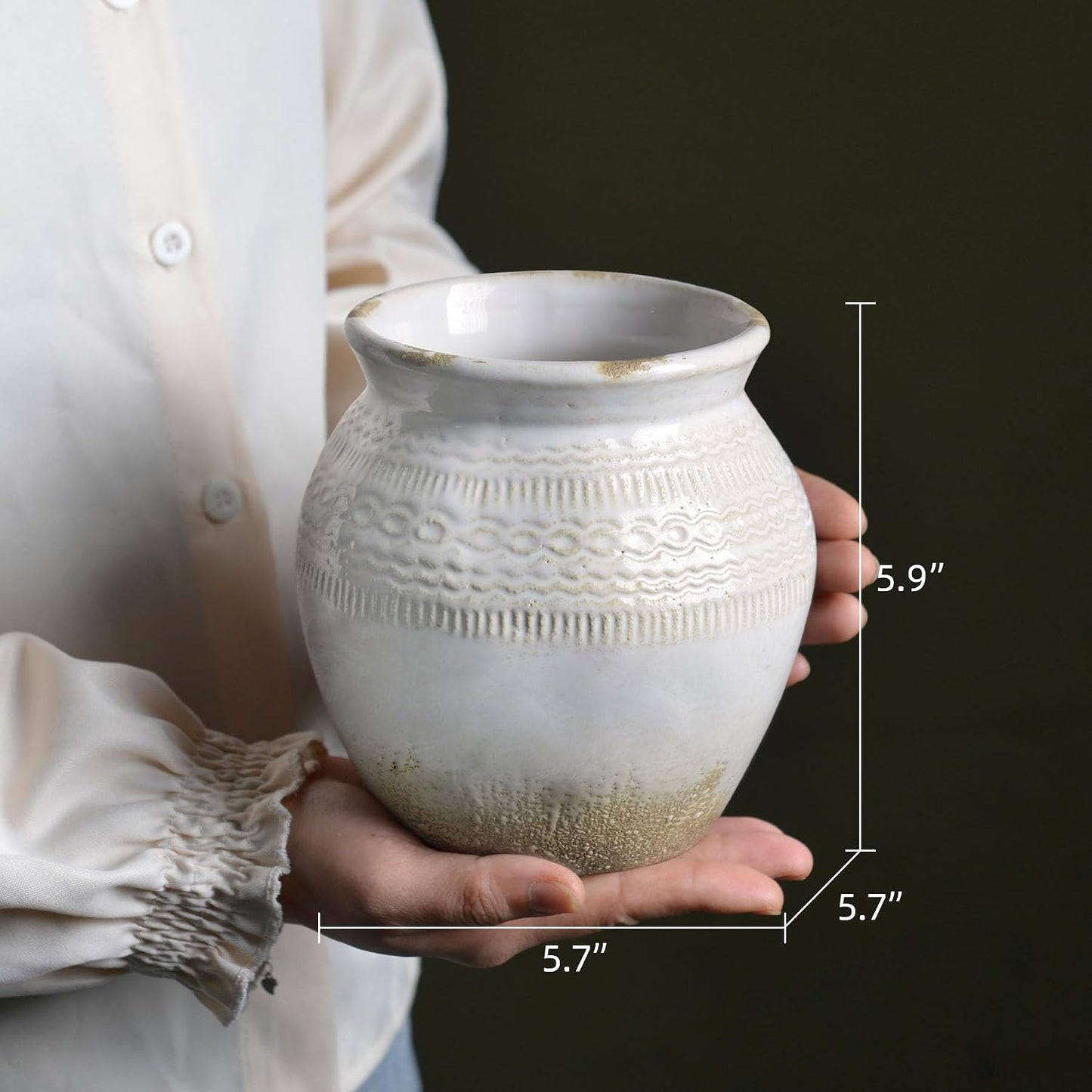 Boho Decorative Vases / White