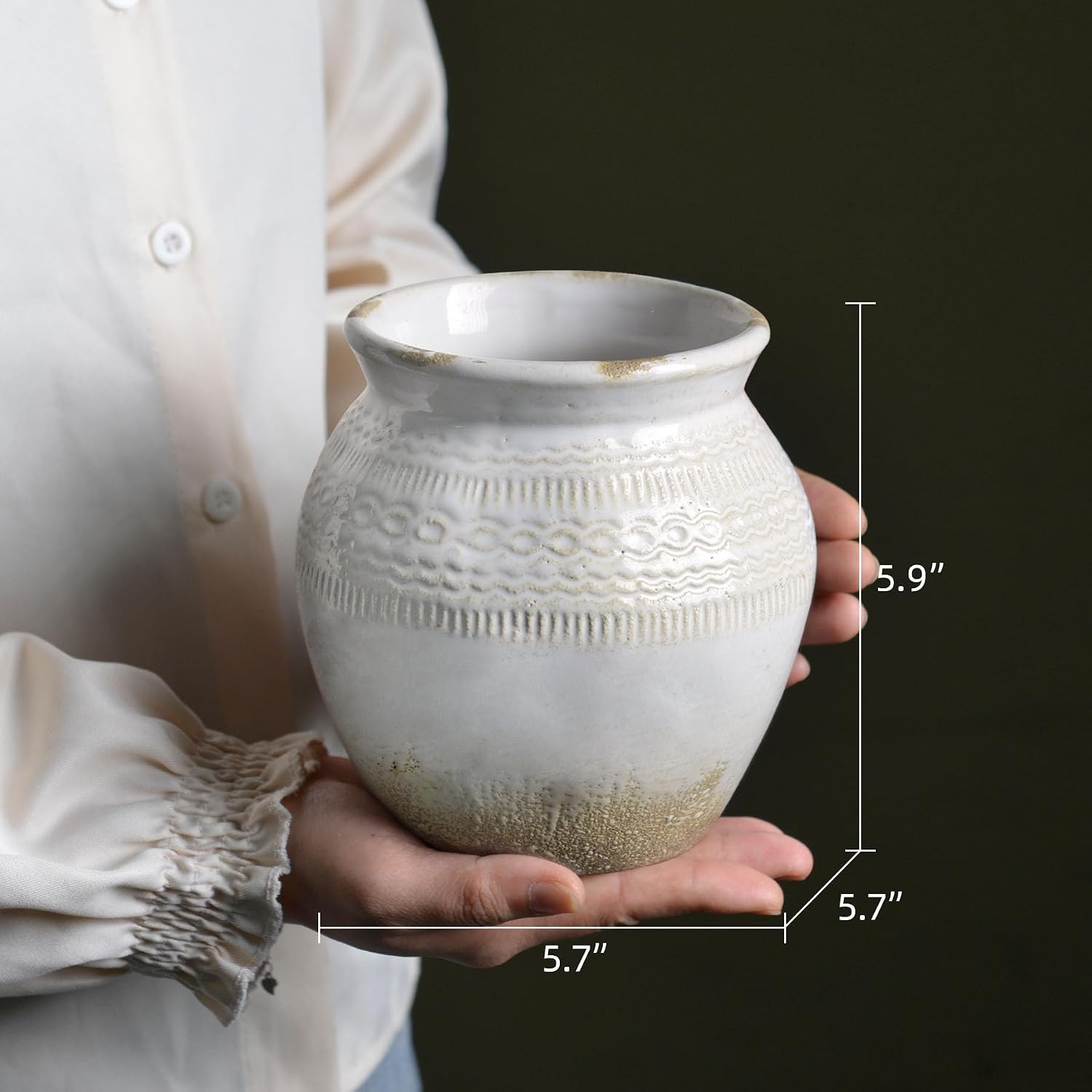 Boho Decorative Vases / White