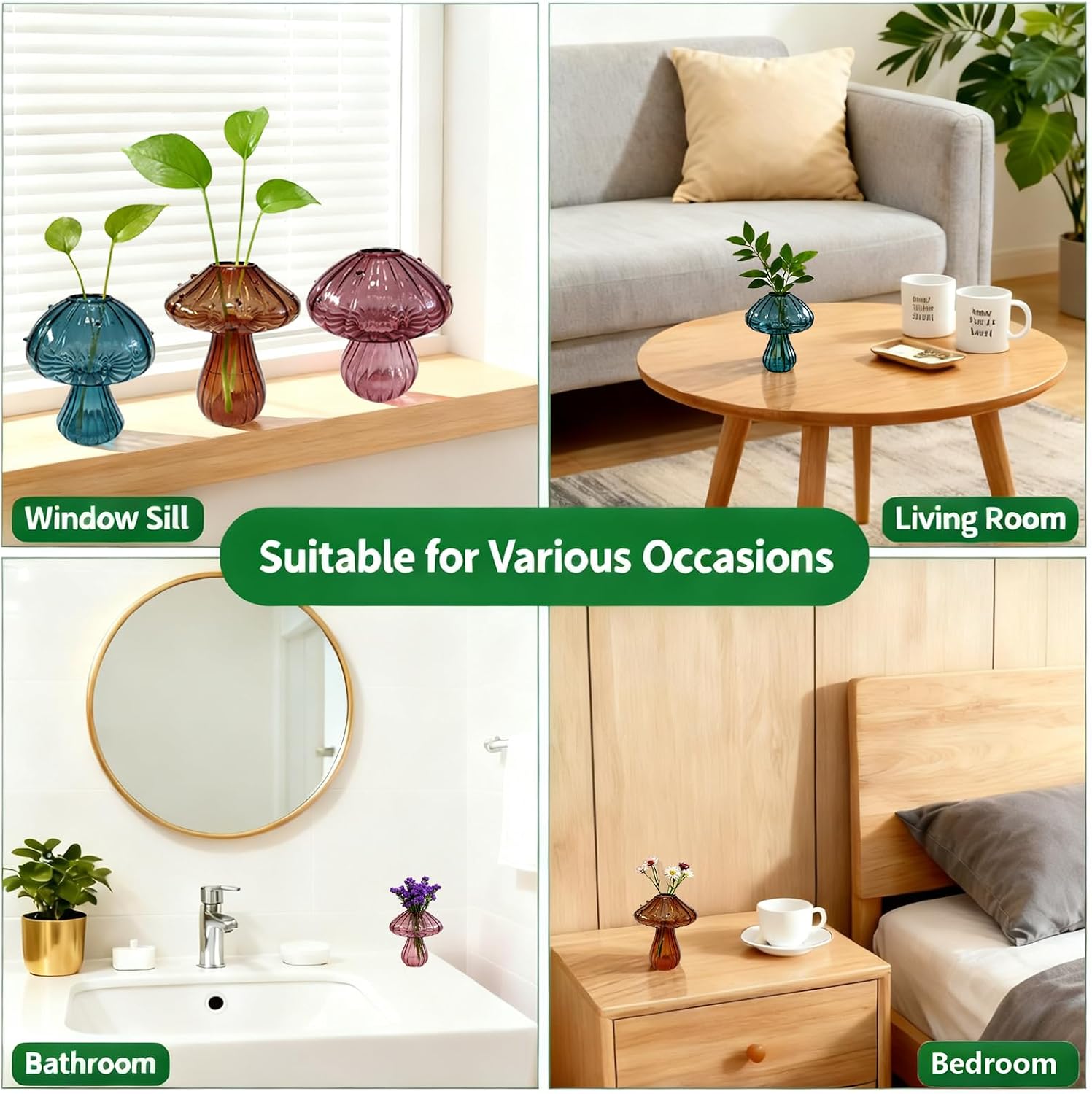 Glass Mushroom Propagation Planter / Set of 3