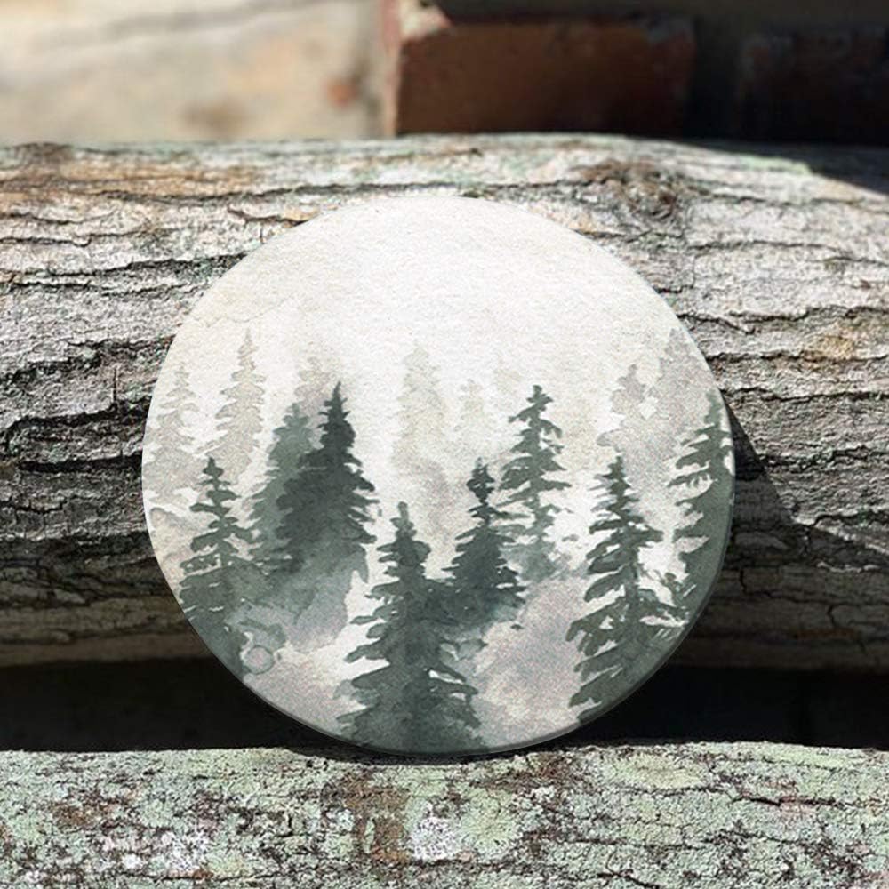 Ceramic Stone and Cork Base for Kinds / Forest / Set of 4