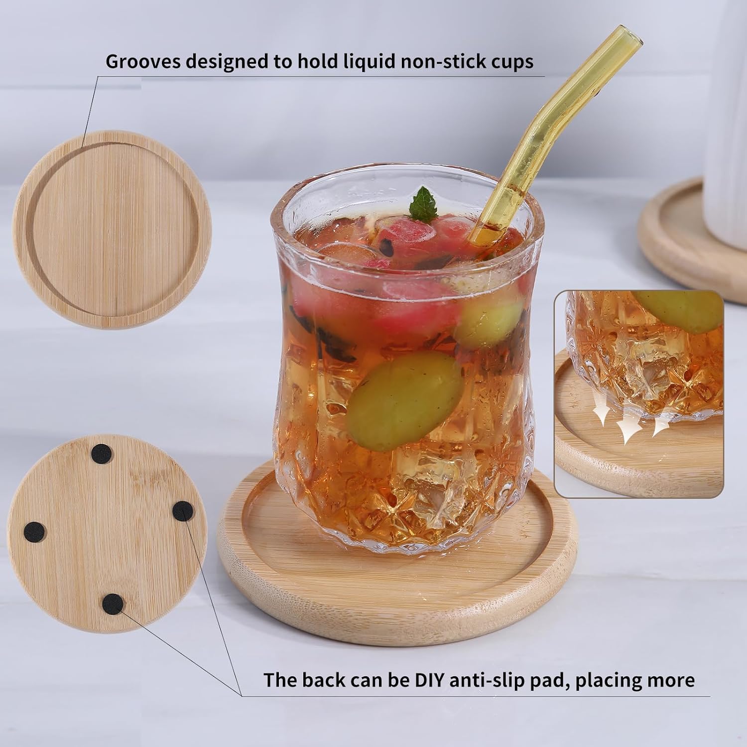 Holder / Cup Mat for Drinks / 4 Inch / Set of 8