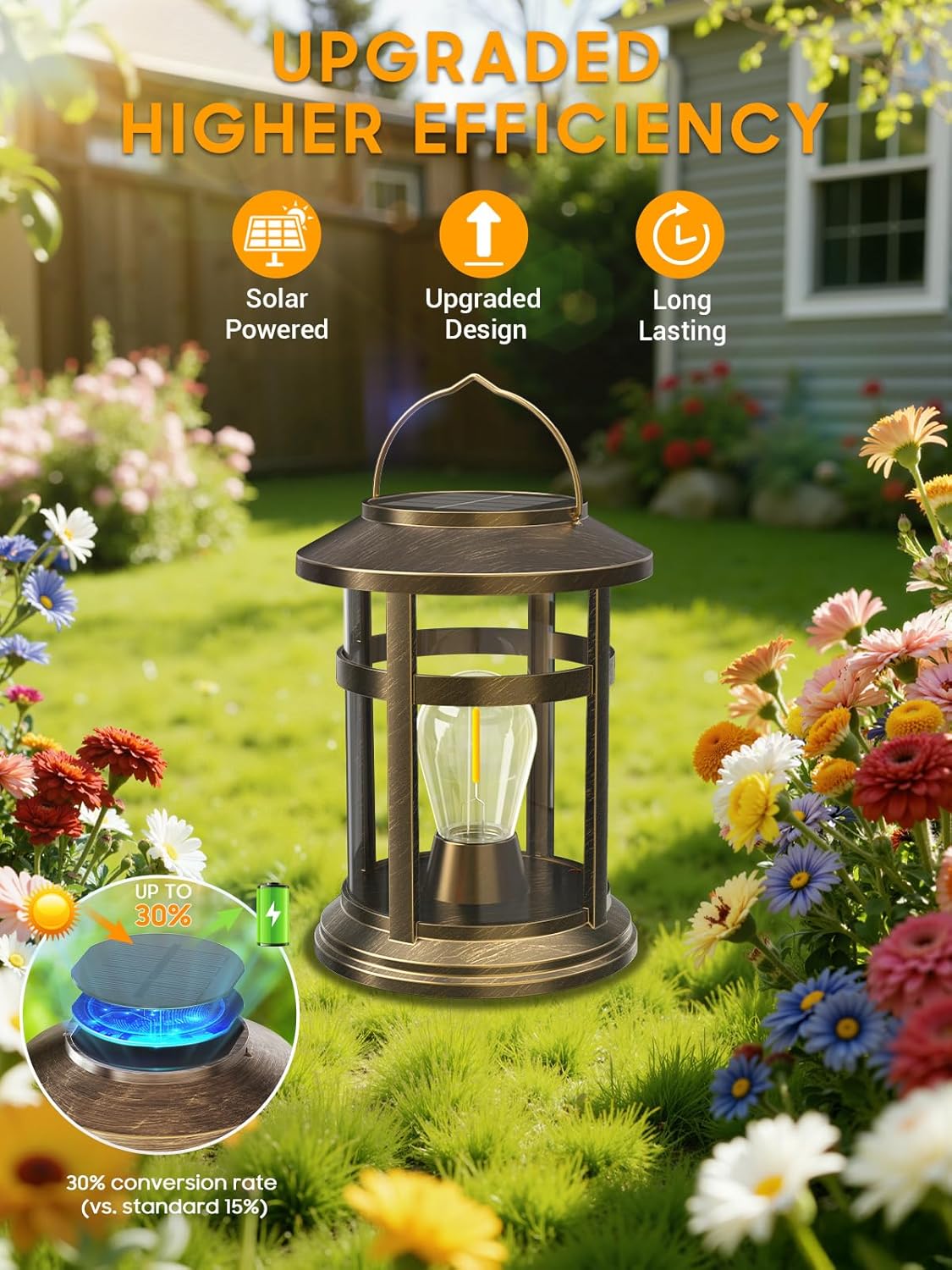 Solar Lantern Outdoor Waterproof, 6 Pack Bright Hanging Solar Lights for Outside Decorative, Upgraded Solar Powered