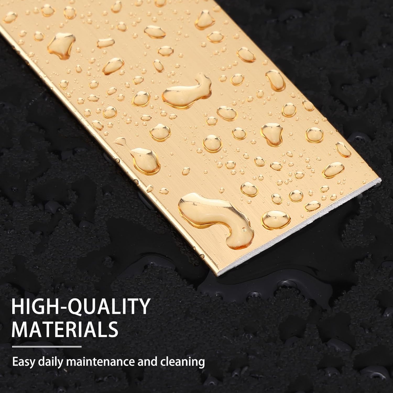 Peel and Stick Finish Molding Trim / 16.4ft x 0.8in / Brushed Gold