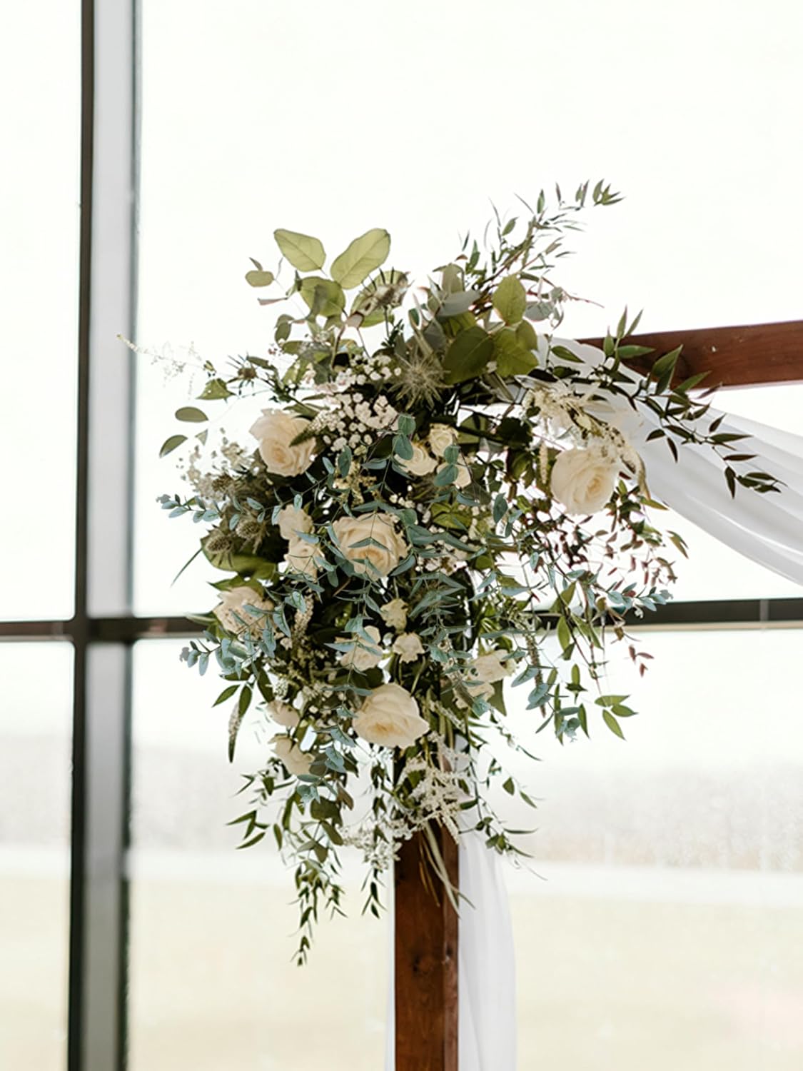 Green Fake Eucalyptus Faux Greenery Stems Silk Plants / A: 31" Tall Grey Green Eucalyptus / Set of 3