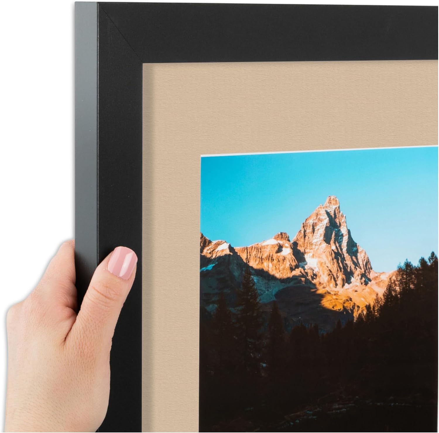ArtToFrames Collage Picture Frame 3 Opening 3-8x10 Photo Frame | Made in USA | Black Frame Scotch Mist and Black Mats