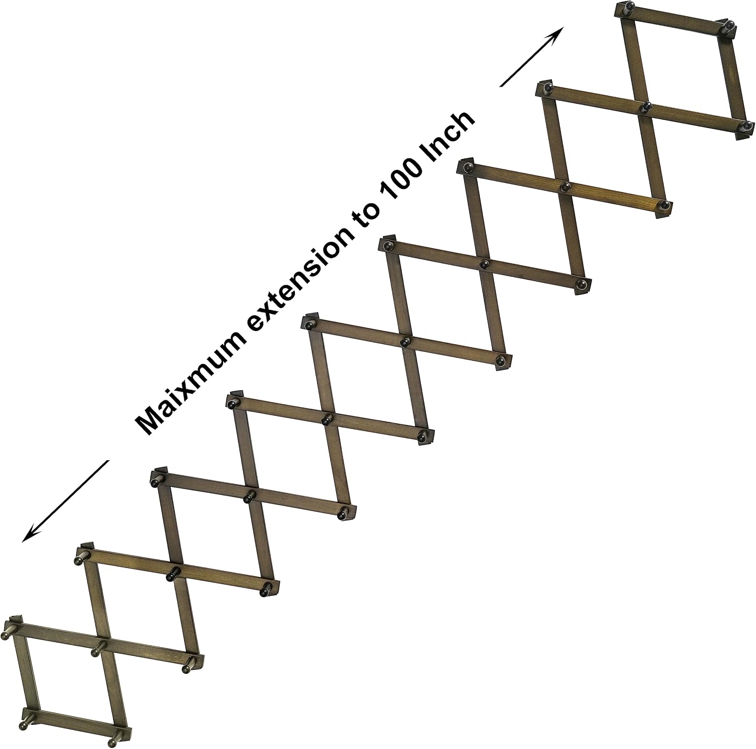 SKOLOO Accordion Wall Hanger with 28 Hooks, Modern Expandable Coat Rack Hat Rack for Wall, Solid Wooden, Dark Walnut