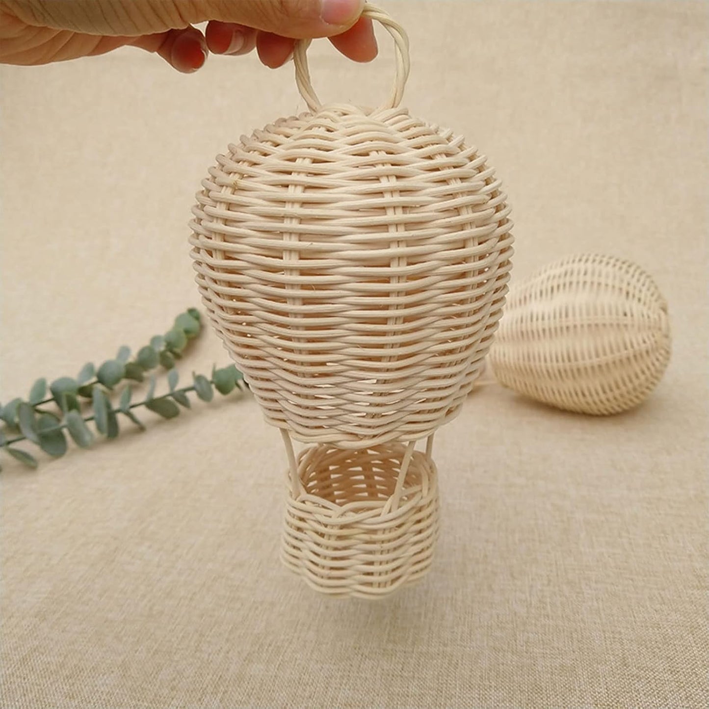 Rattan Hot Air Balloon Handmade Hanging Charm Art Handicraft