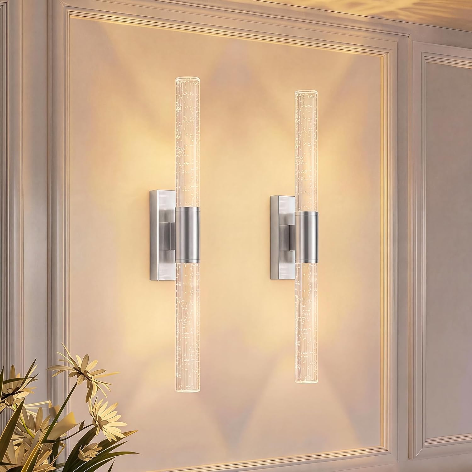 camuucci Battery Operated Wall Sconces Set of 2, Rechargeable Wall Lights