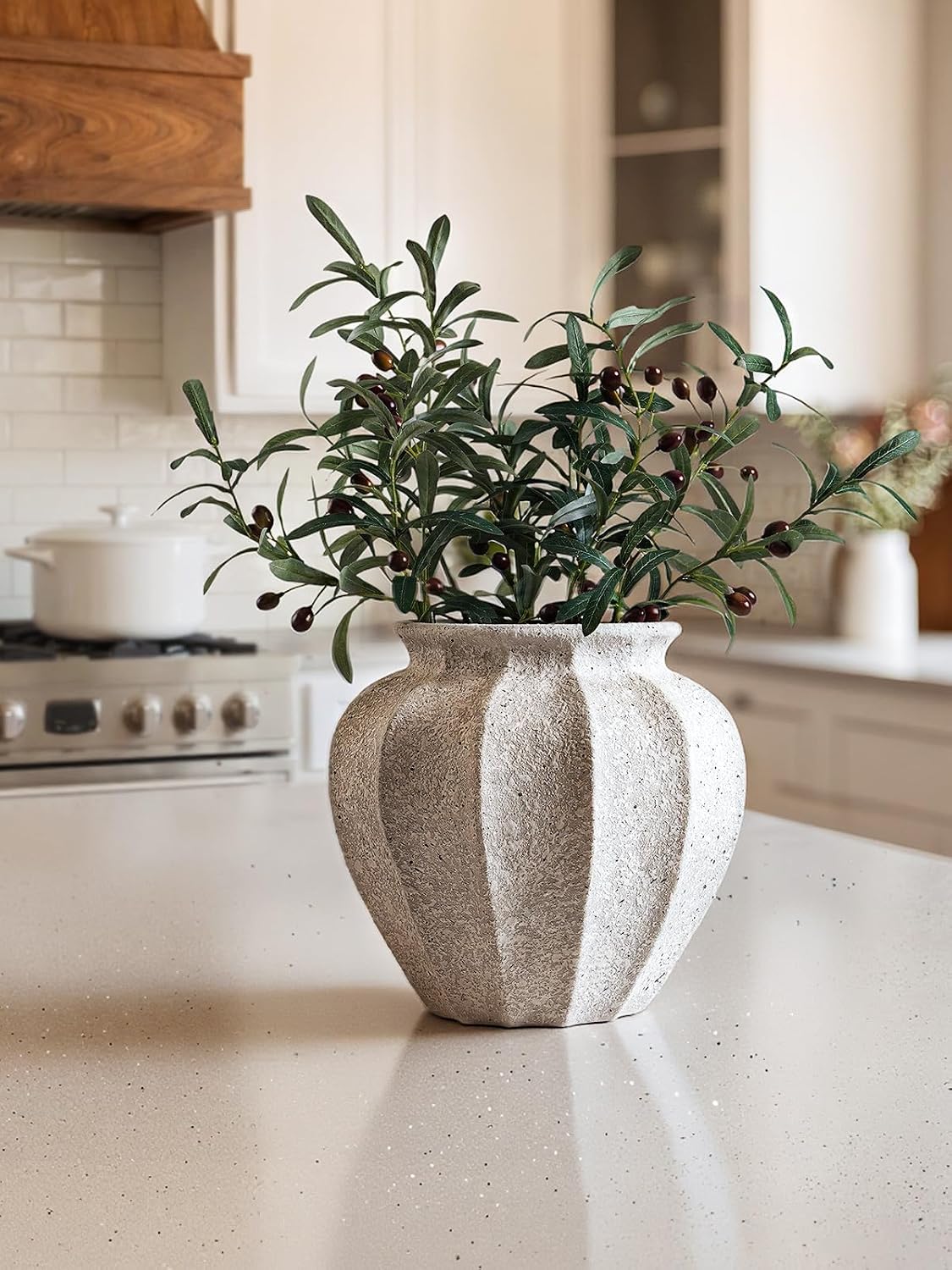 Ceramic Vase / Weathered White / 11.3 Inch