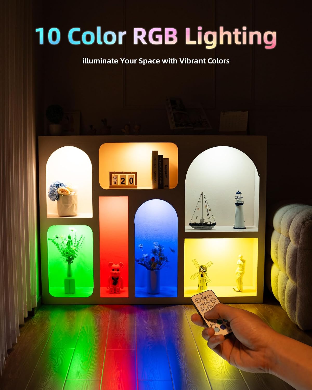 HOLKPOILOT Puck Lights with Remote, Under Cabinet Lights,2000mAh Battery Operated Closet Lights, Magnetic Under Cabinet