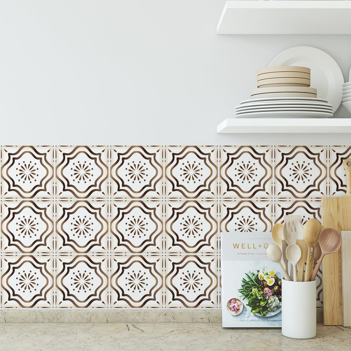 Self Adhesive Vinyl Wall Stickers / Brown / 4 Inch