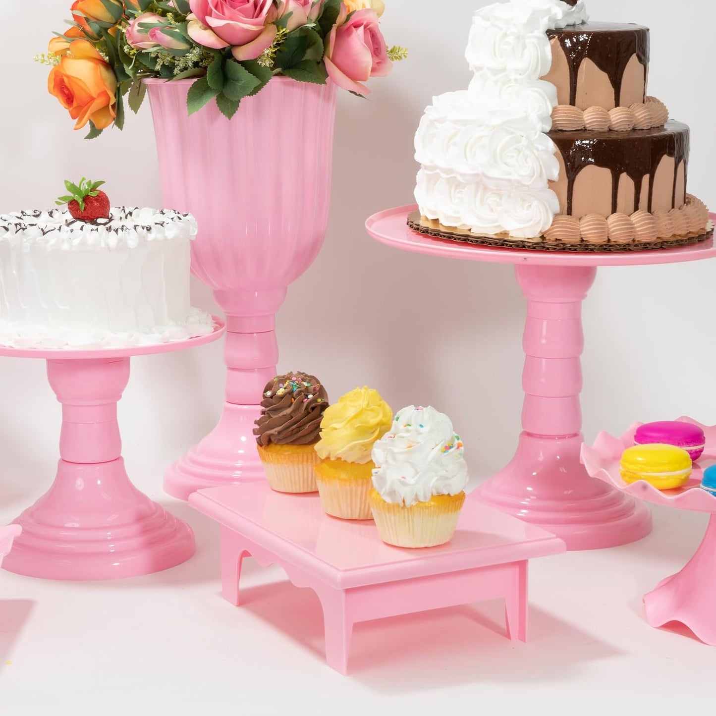 in Plastic Display Stand Riser for Treats / White / 10 x 7 x 3