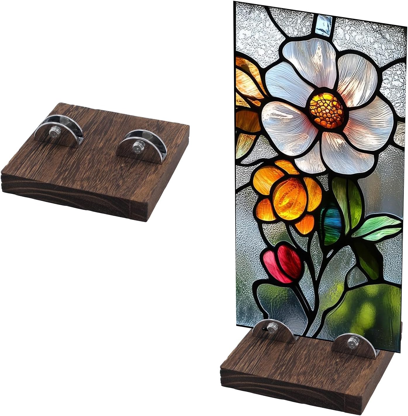 Mini Wood Adjustable Glass Display Stands / Set of 2