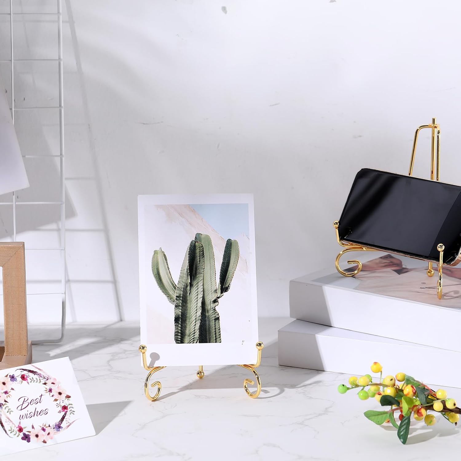 Picture Frame / Easel Stands for Photo / Gold / 6 Inch / Set of 10