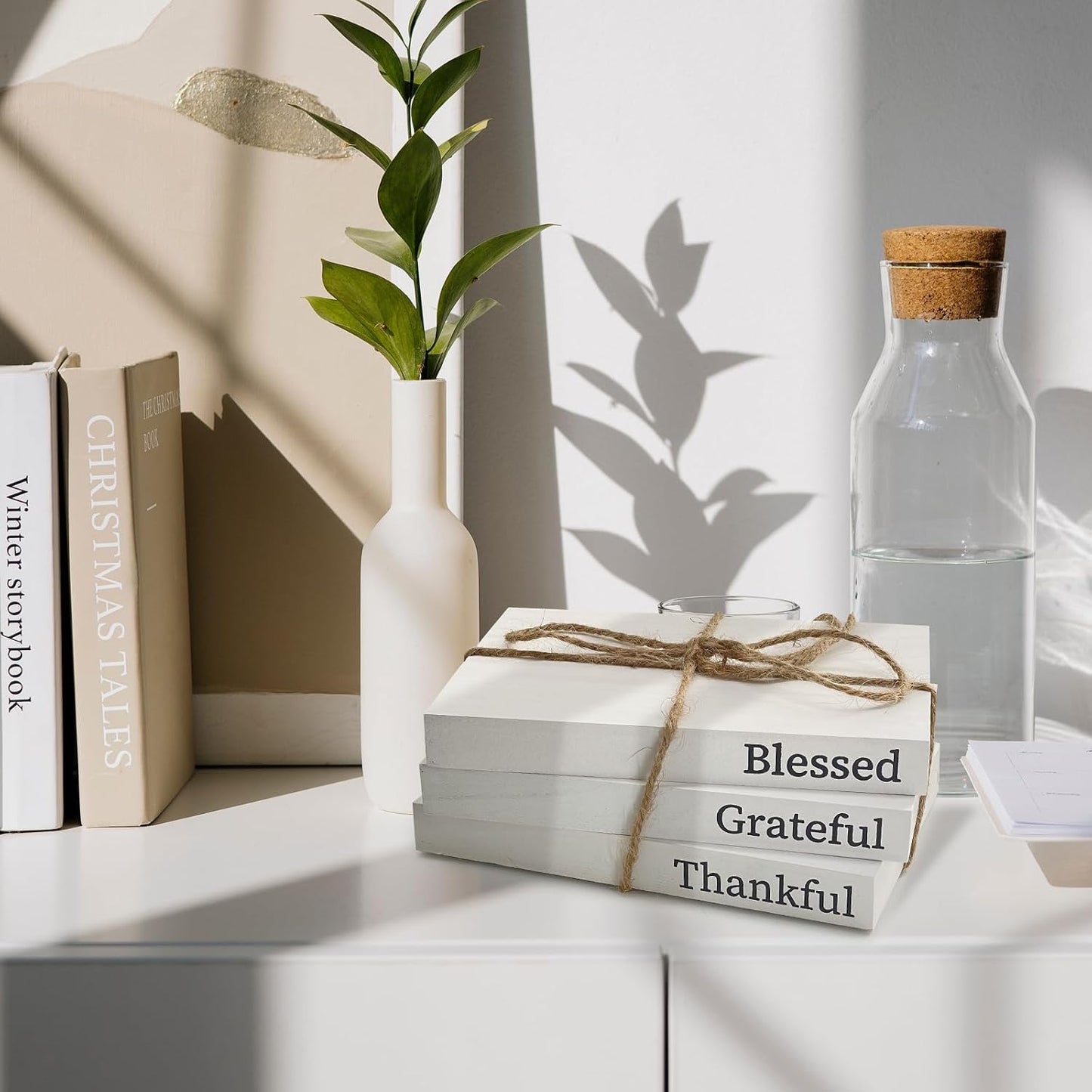 Faux Books for Decoration / Blessed, Grateful,thankful