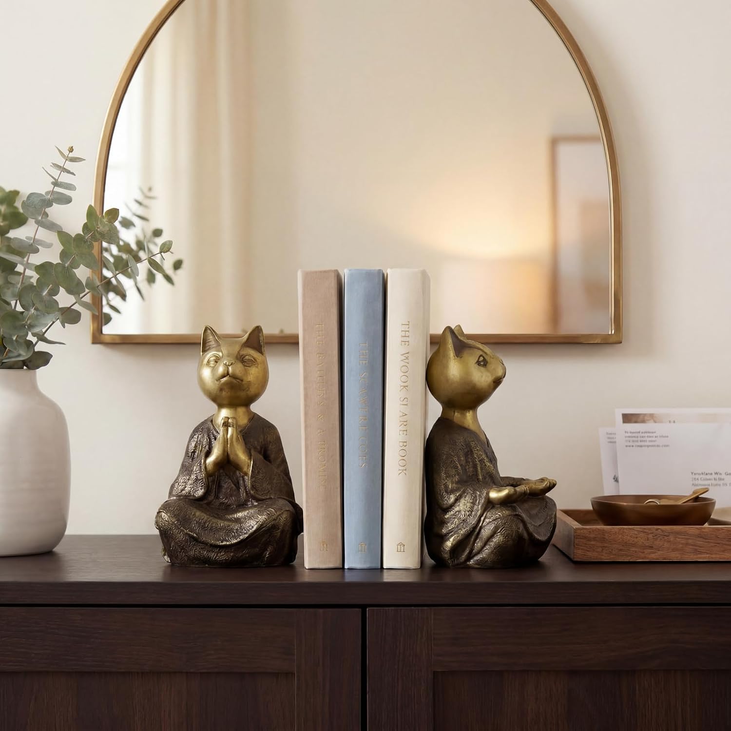 Heavy Resin Book Ends / Gold