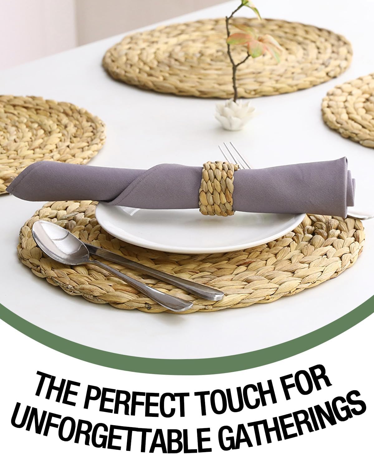 Woven Wicker Napkin Holders Bulk / Natural / Set of 56