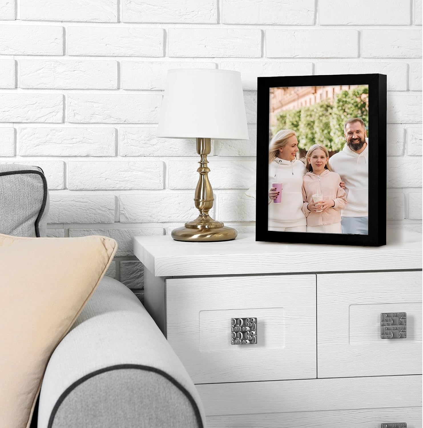 Muzilife 8x10 Shadow Box 3D Picture Frames, Wood & Glass, 3 Pack, Black | FSC-Certified MDF | With Stand | Tabletop or
