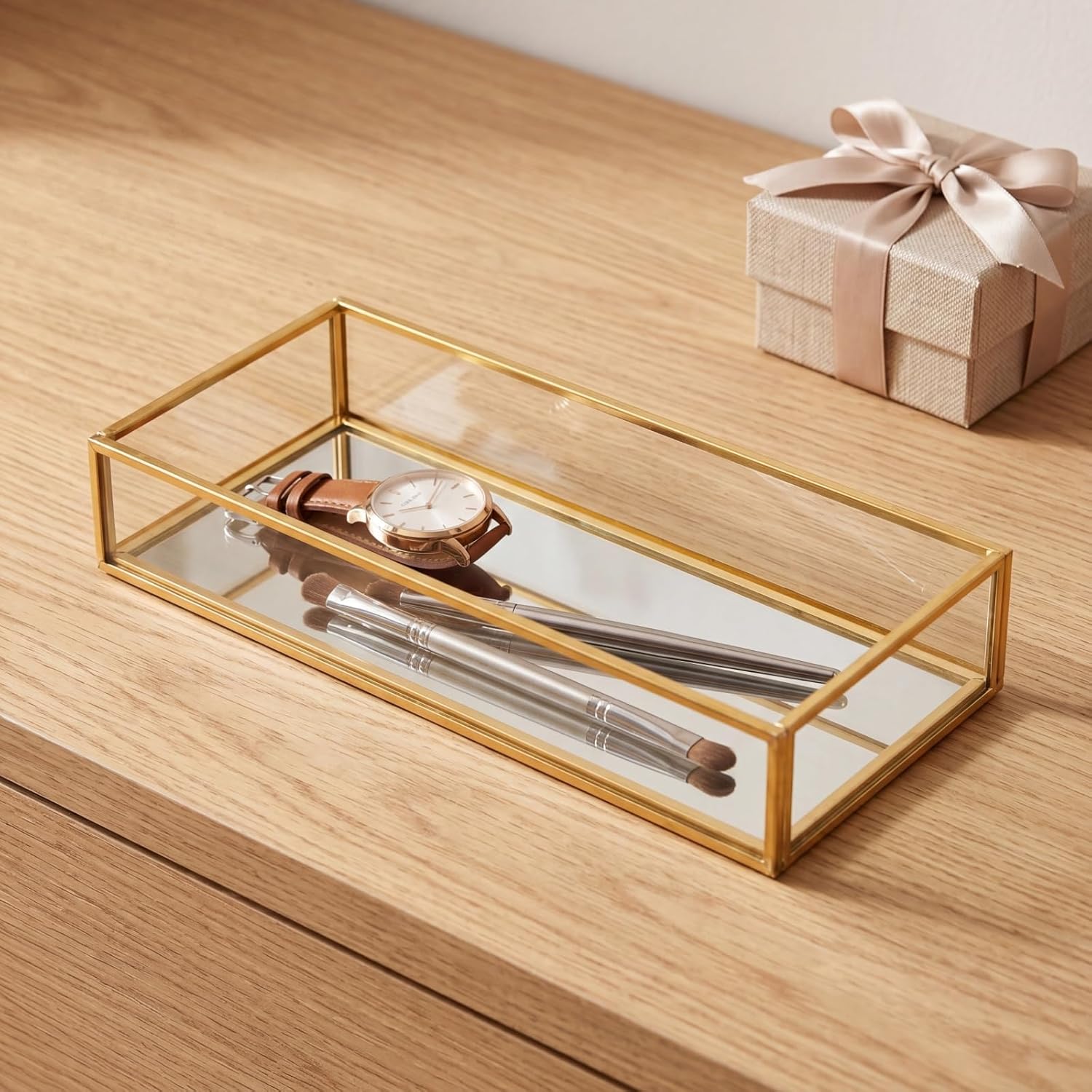 Vanity Tray / Perfume Trays / Gold / Set of 2