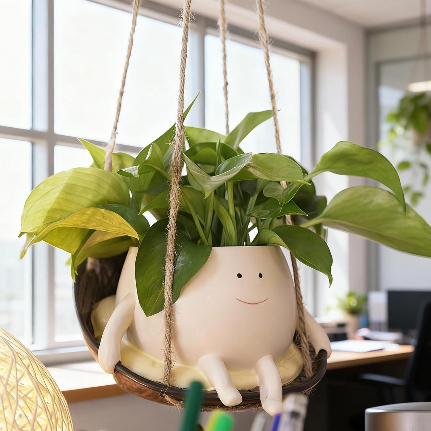 Hanging Swing Chair Planter Pot Smile Face Plant Pot / Small